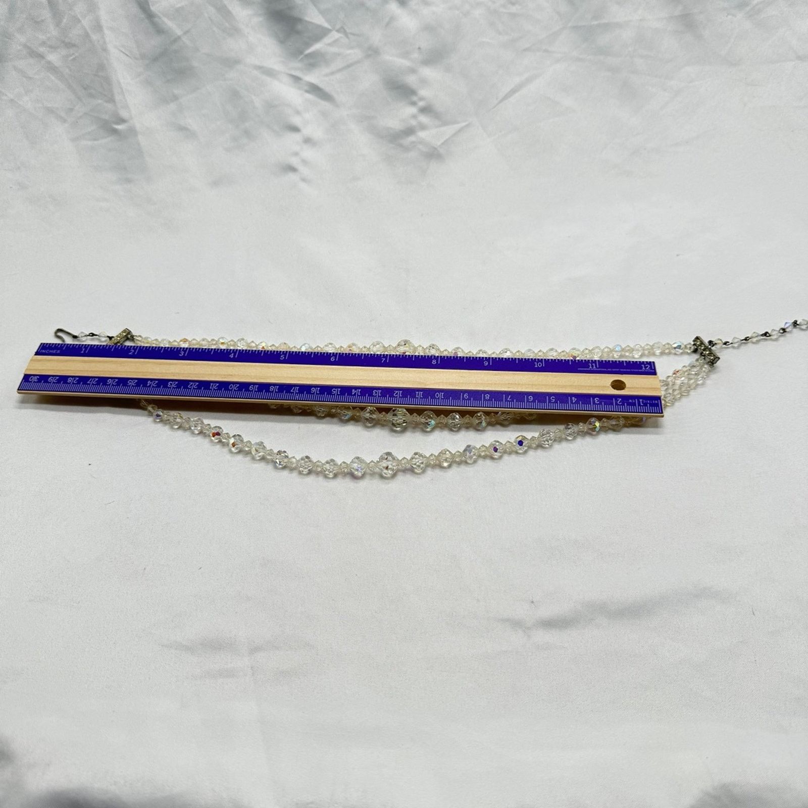 NBDN Nobrandedon VTG triple strand Austrian Aurora Borealis necklace Size ONE SIZE - 6 Thumbnail