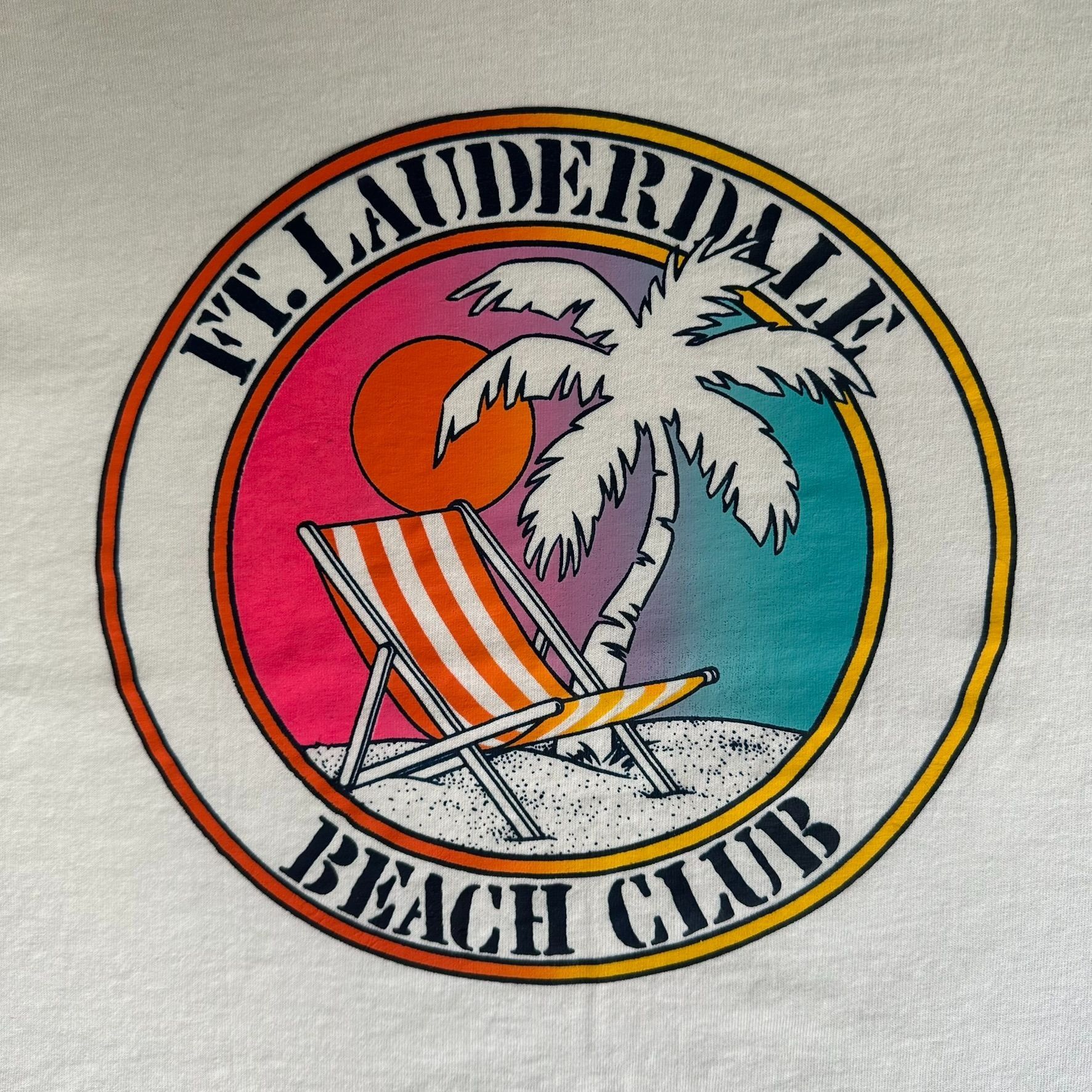 Vintage Vintage 80s Fort Lauderdale T-Shirt Beach Club Crop Top Tee Size US XL / EU 56 / 4 - 2 Thumbnail