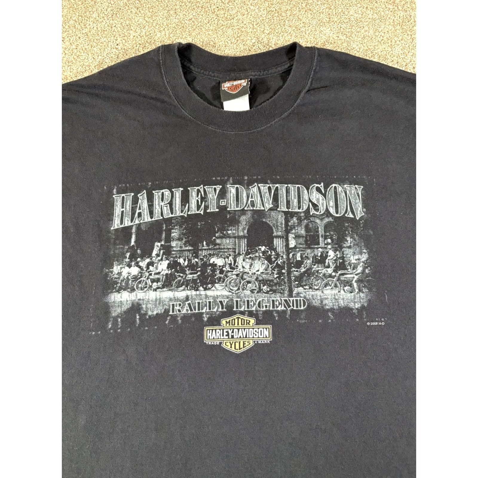 Harley Davidson Harley-Davidson Shirt Mens 2XL Black Short Sleeve Double Sided Logo Lisle IL T-Shirt Biker Motorcycle Vintage No Size US XXL / EU 58 / 5 - 2 Thumbnail
