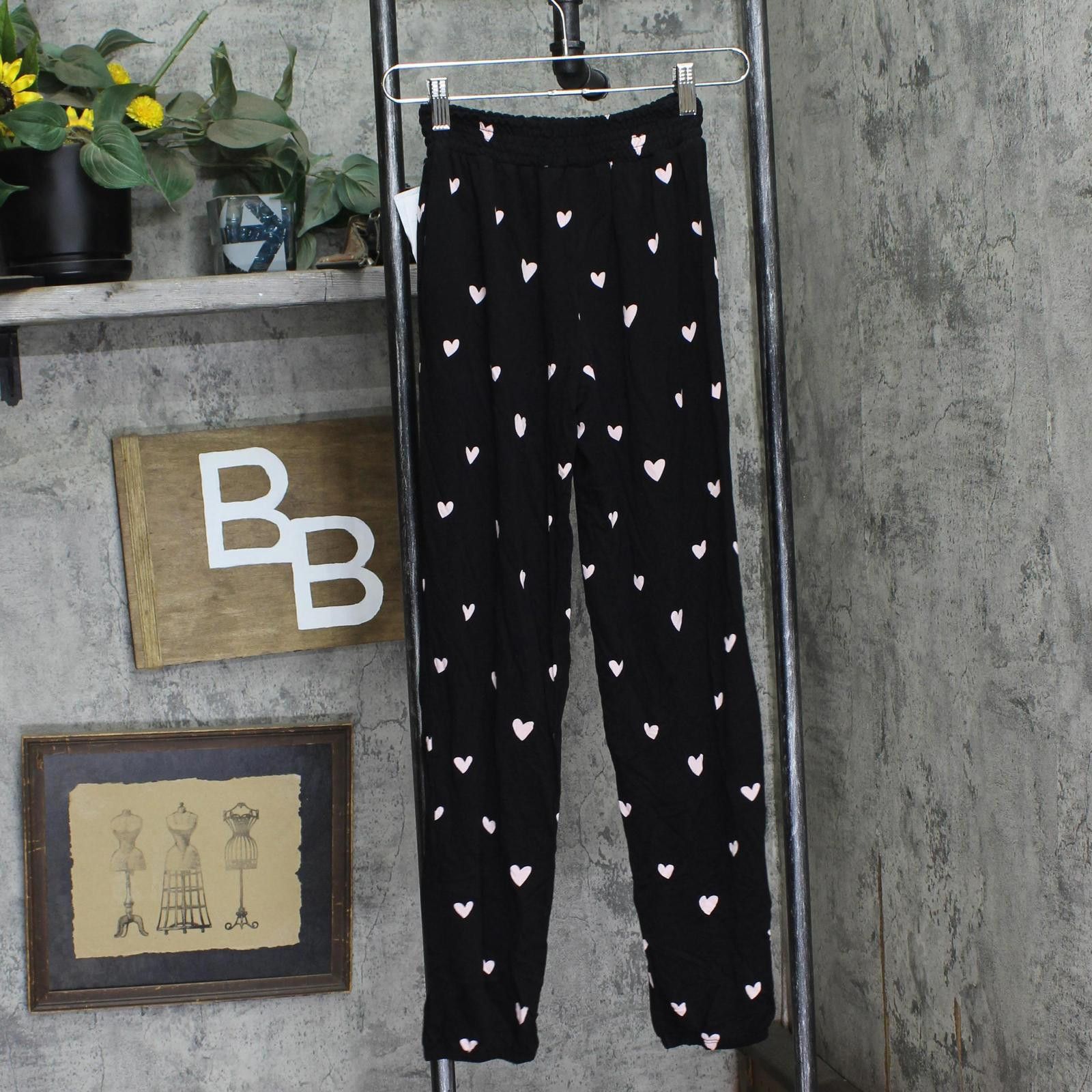 honeyee.com Honeydew Womens Sun Lover Lounge Pants 18988 Black Hearts S Size 28" / US 6 / IT 42 - 2 Thumbnail