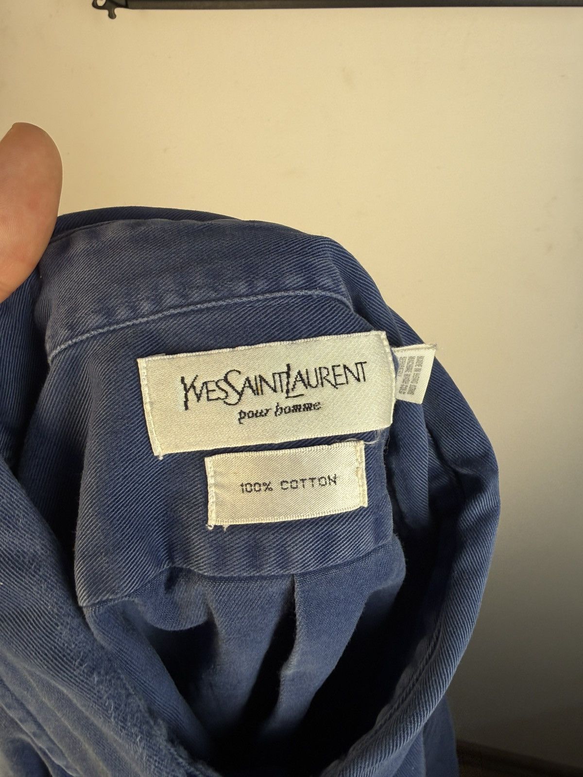 Yves Saint Laurent Blue YSL Shirt Heavy Cotton Vintage Yves Saint Laurent Dress Size US XL / EU 56 / 4 - 5 Thumbnail