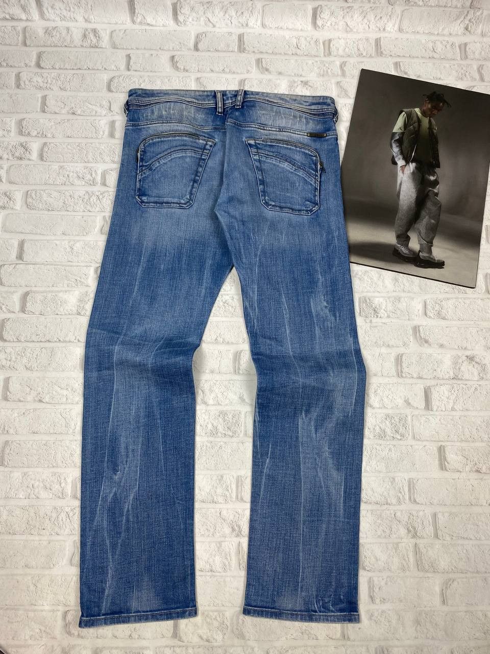 Diesel Diesel Poiak Jeans Mens Acid Washed Tapered Zipper Pockets Size US 34 / EU 50 - 2 Thumbnail