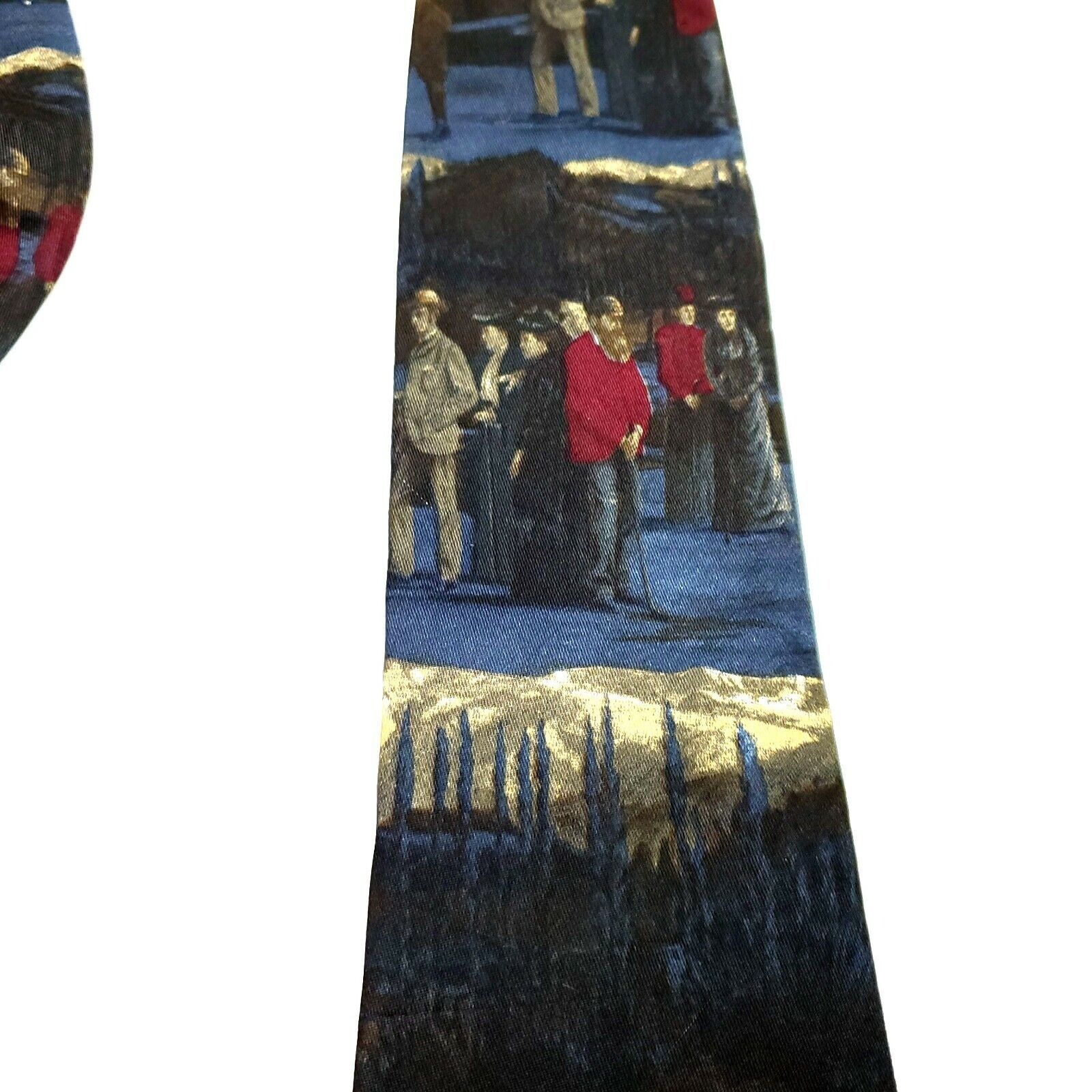 Vintage JL Roberts Silk Tie Golf Novelty Print Blue Size ONE SIZE - 3 Thumbnail