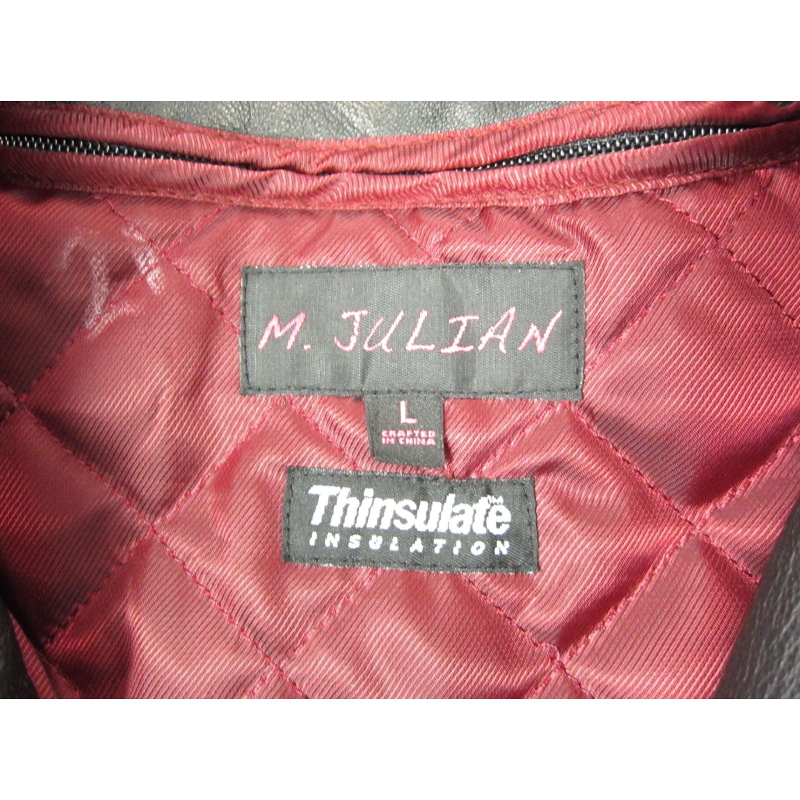 Vintage VINTAGE M. Julian Leather Jacket Mens L Black Bomber Zip 90s Thinsulate Full Zip Jacket Coat Winter Spring Fall Distressed? Size US L / EU 52-54 / 3 - 4 Thumbnail
