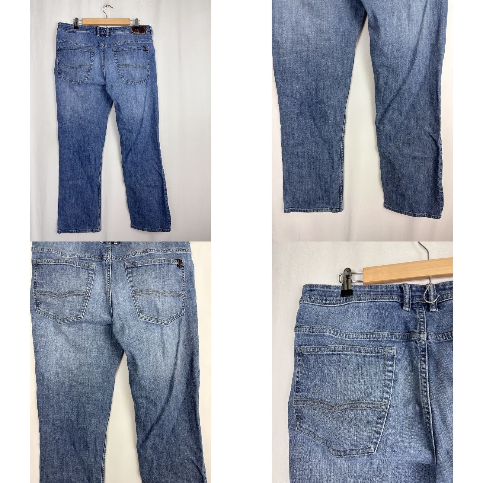 Buffalo David Bitton Buffalo David Bitton Jeans Jackson-X Straight Stretch Men's 36 x 30 Medium Wash Blue Denim Logo American Regular Mens Size US 36 / EU 52 - 8 Thumbnail