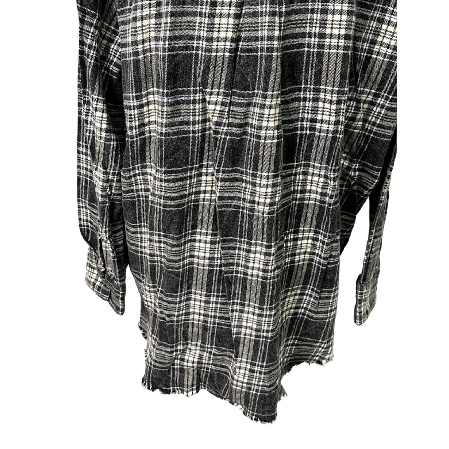 Bdg BDG Urban Outfitters Button Down Shirt Plaid Black Gray XS Size XS / US 0-2 / IT 36-38 - 7 Thumbnail