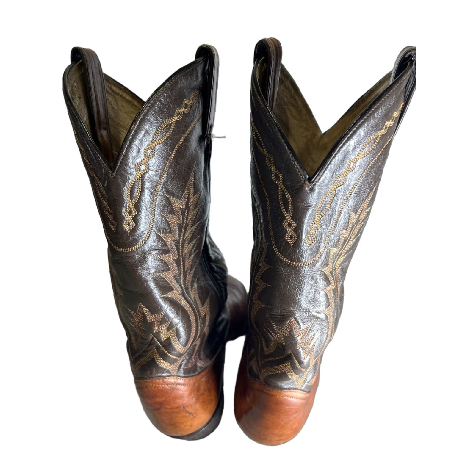 VINTAGE Tony Lama Boots Western Cowboy Mens 8 D Brown 6531