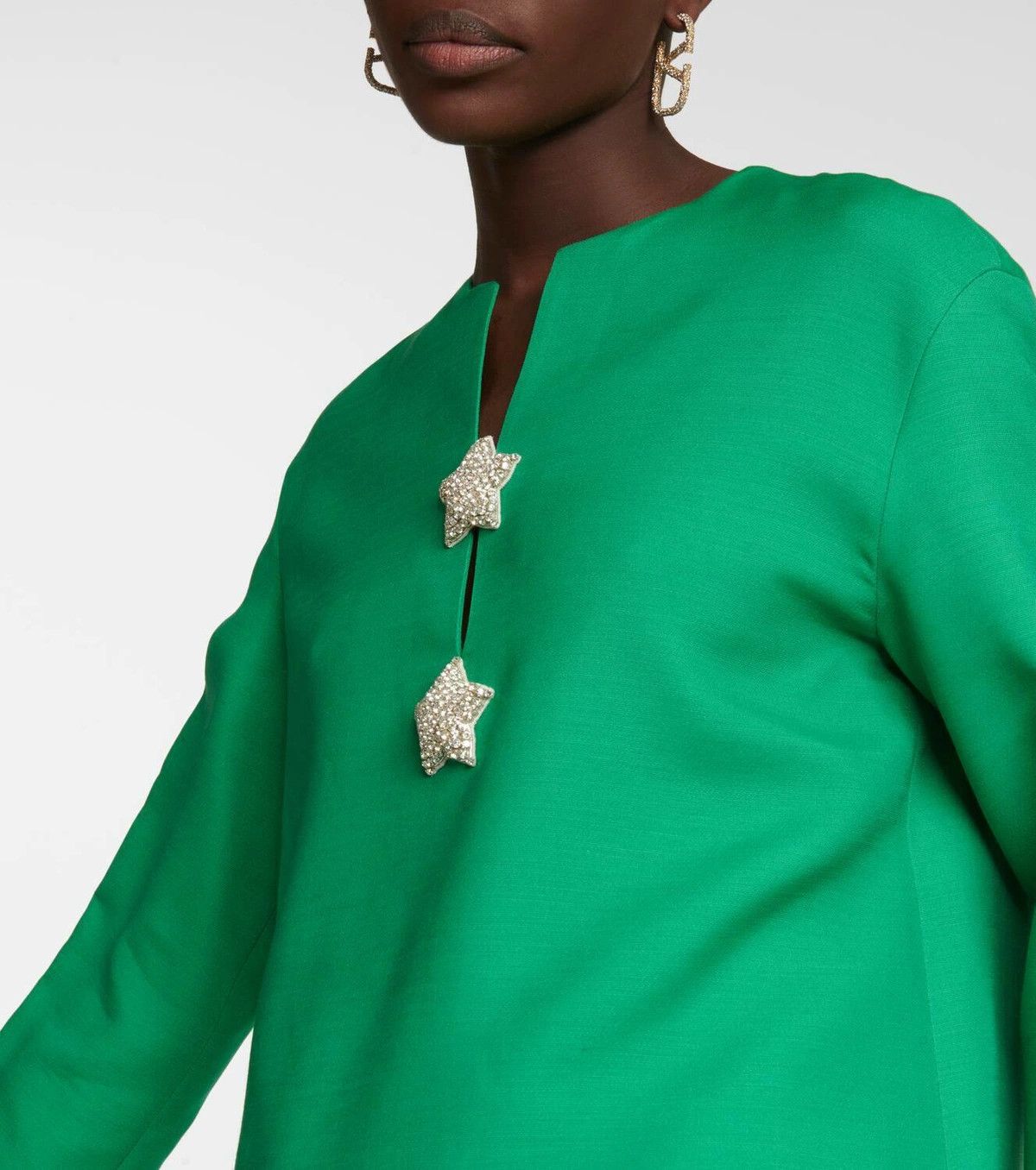 Valentino o1y0326 Mini Dress in Green Size L / US 10 / IT 46 - 2 Thumbnail