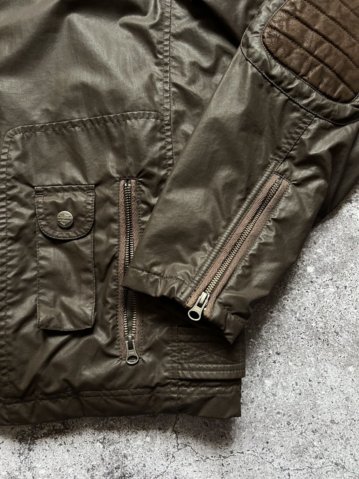 Harley Davidson × Vintage Harley Davidson Hooded Jacket Brown Size US XL / EU 56 / 4 - 6 Thumbnail