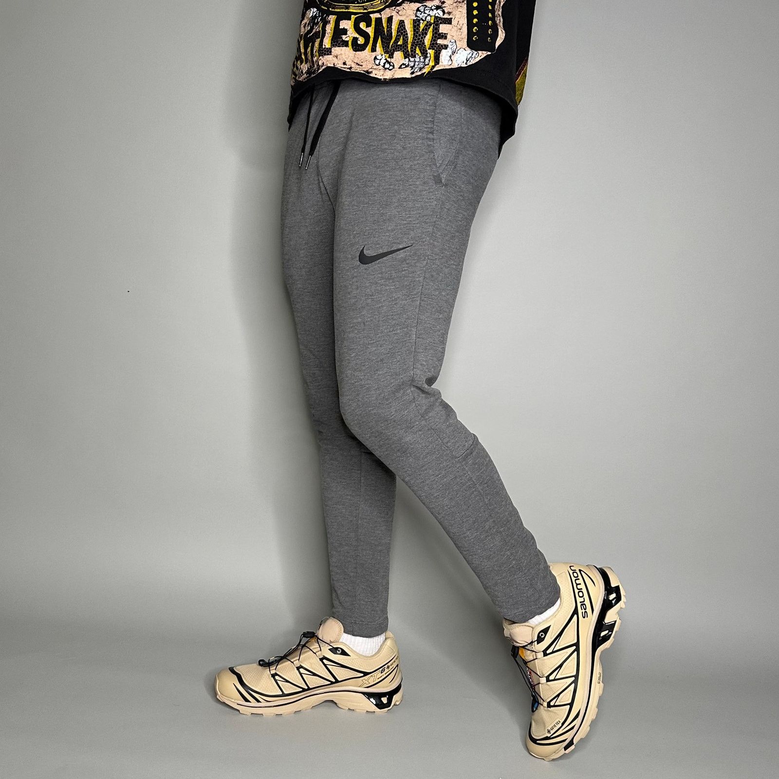 Vintage Y2K Nike Sweatpants Mens L Soccer Style Slim Grey