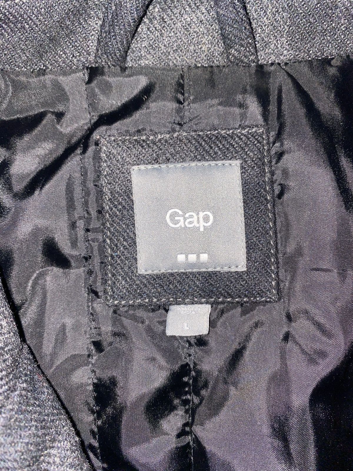 Gap Vintage Black Flannel Double Button Gap Coat Size US L / EU 52-54 / 3 - 3 Thumbnail