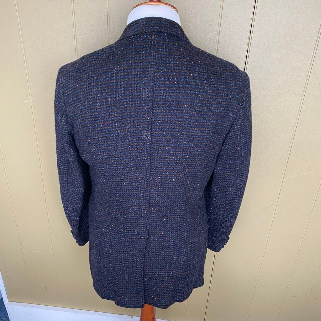 Other Men 2 button textured wool blazer w/chest pocket brown w/mul Size 40R - 6 Thumbnail