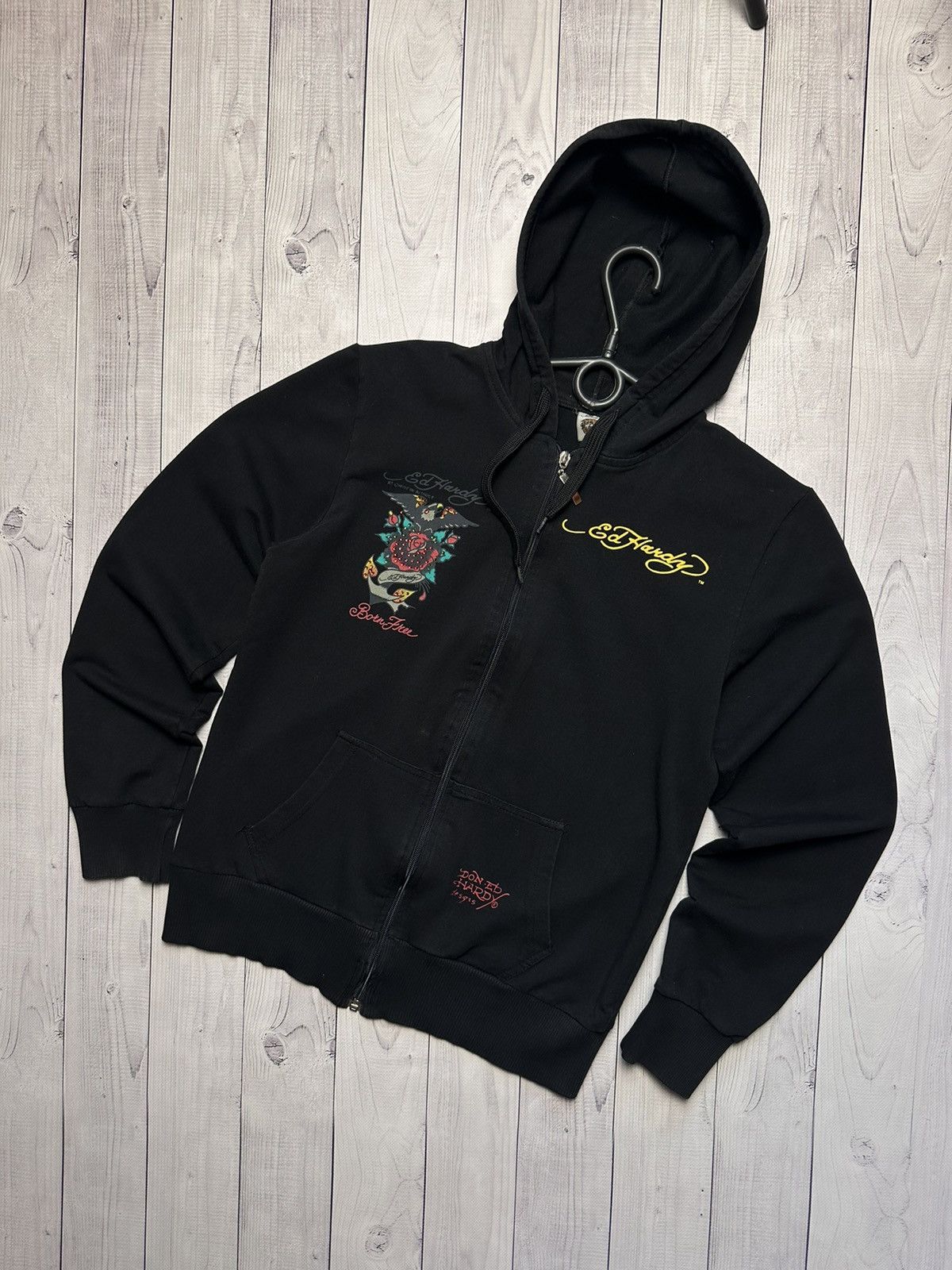 Ed Hardy × Vintage Vintage Ed Hardy rare logo zip hoodie women M Size M / US 6-8 / IT 42-44 - 3 Thumbnail