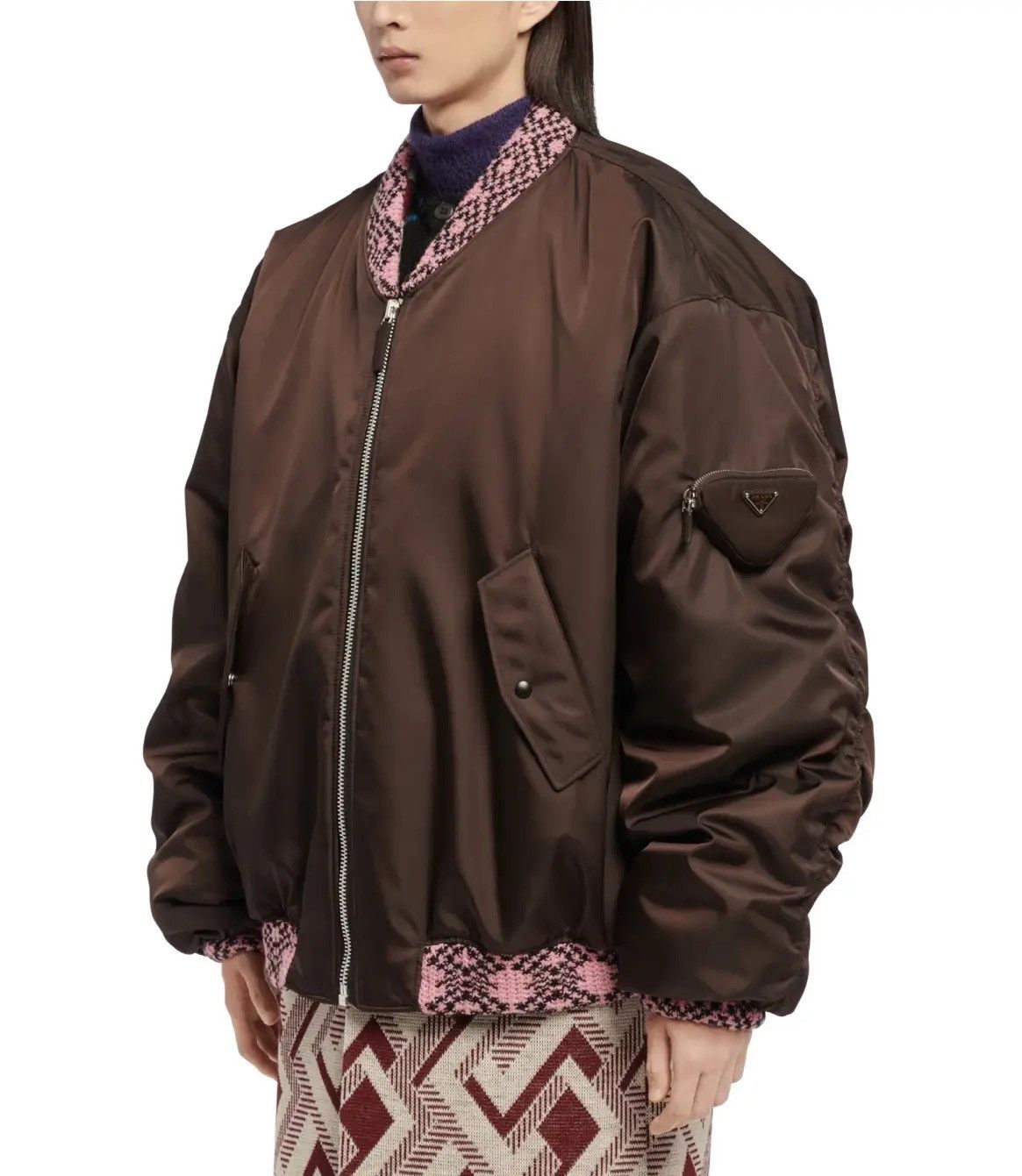 Prada 🔥RUNWAY🔥AW21 Prada Re-Nylon Knit Padded Bomber Size US L / EU 52-54 / 3 - 8 Thumbnail