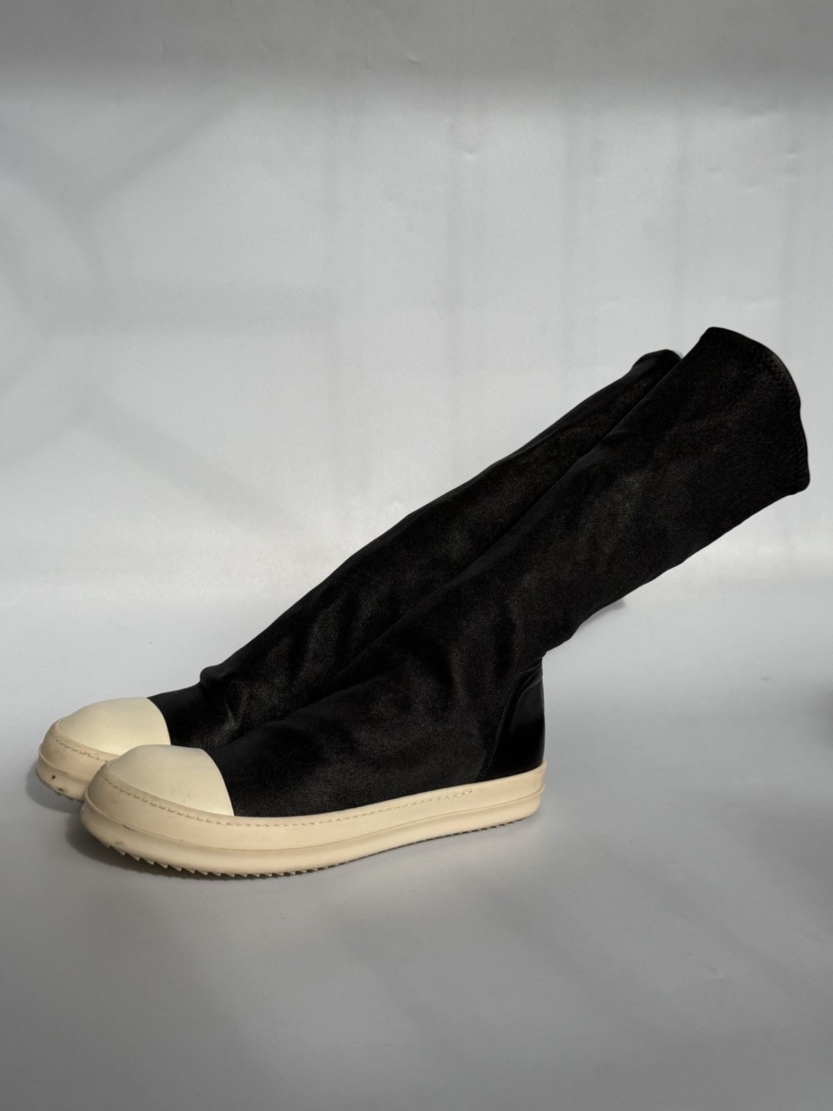 Rick Owens Rick Owens Black Stretched Fabric Sock Boots Size US 9 / EU 42 - 3 Thumbnail