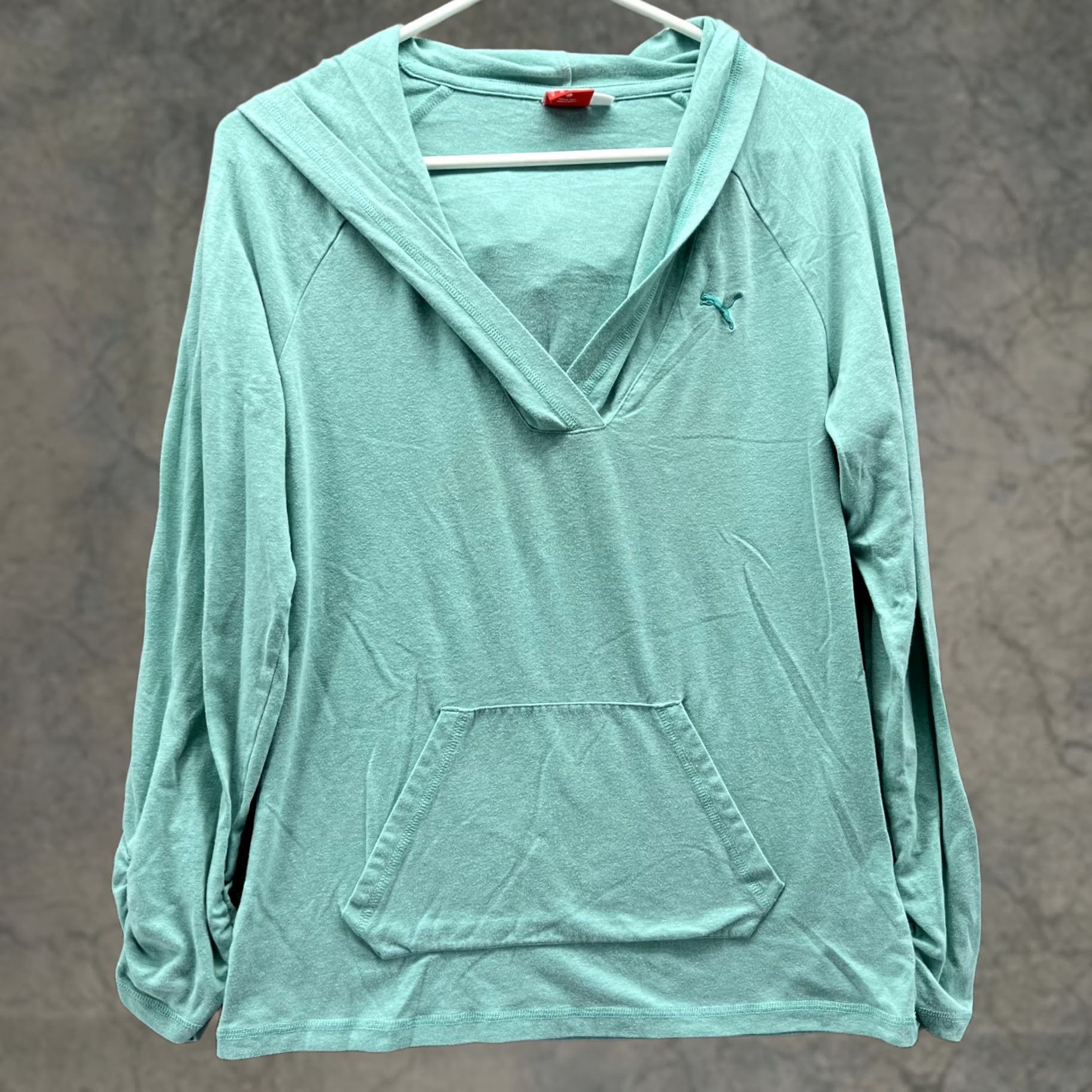 Puma VINTAGE? No. Puma Sweater Women Medium Teal Blue Hoodie Sweatshirt Pullover Sportlifestyle Size M / US 6-8 / IT 42-44 - 1 Thumbnail