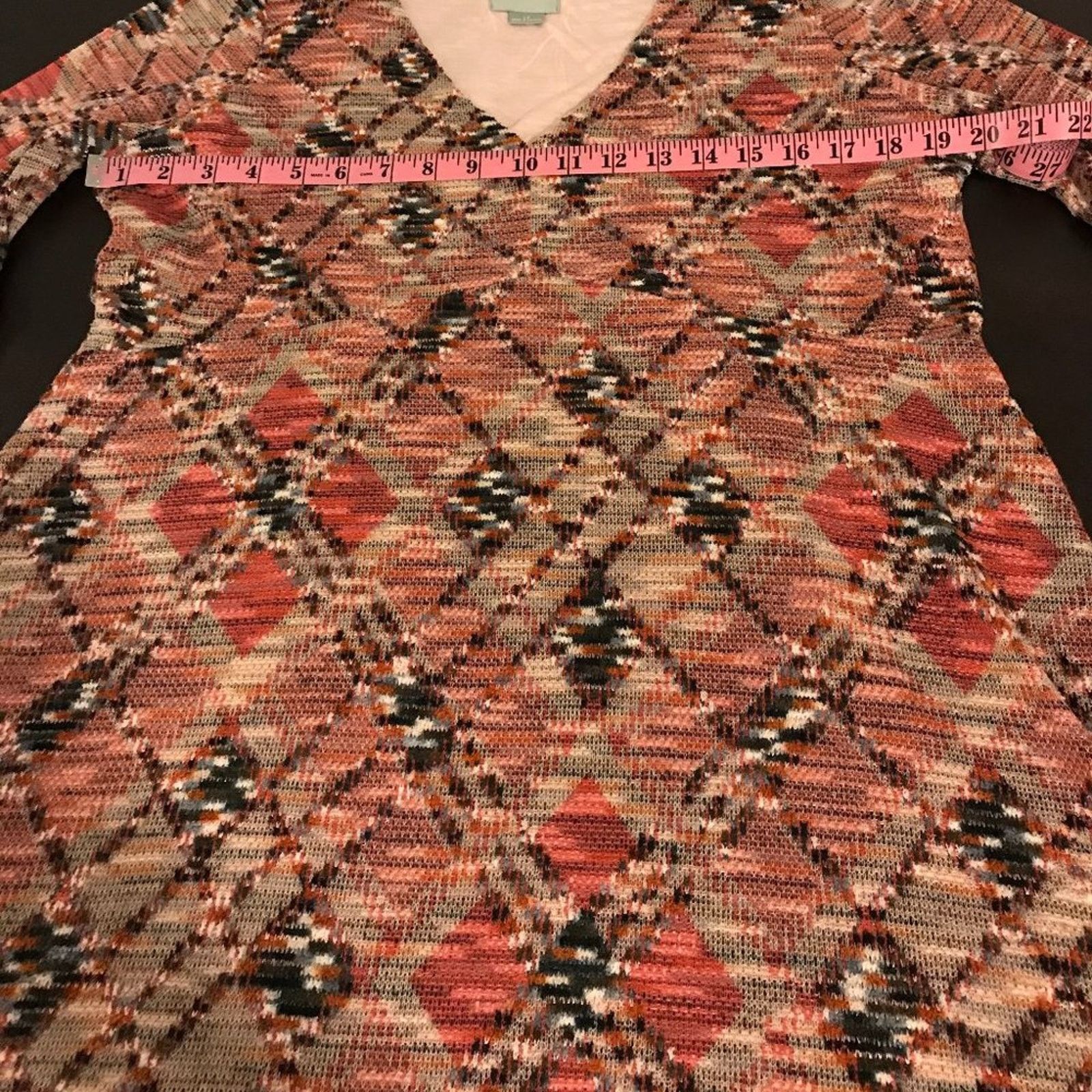 Anthropologie Anthropologie MAEVE Plaid Argyle Erina Knit Swing Dress LP Size L / US 10 / IT 46 - 6 Thumbnail