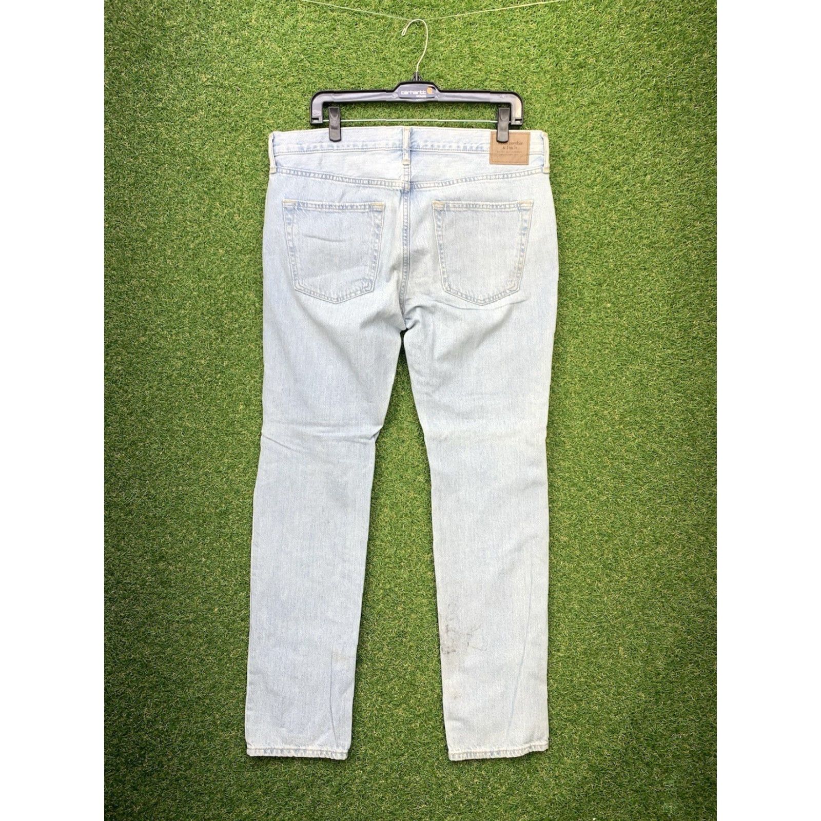 Abercrombie & Fitch Abercrombie & Fitch Jeans Mens 34x32 Athletic Skinny Fit 5-Pocket Denim Blue Cotton Blend Leather Logo Buckle Bke USA 90s 00s 2000s Vintage No Size US 34 / EU 50 - 2 Thumbnail