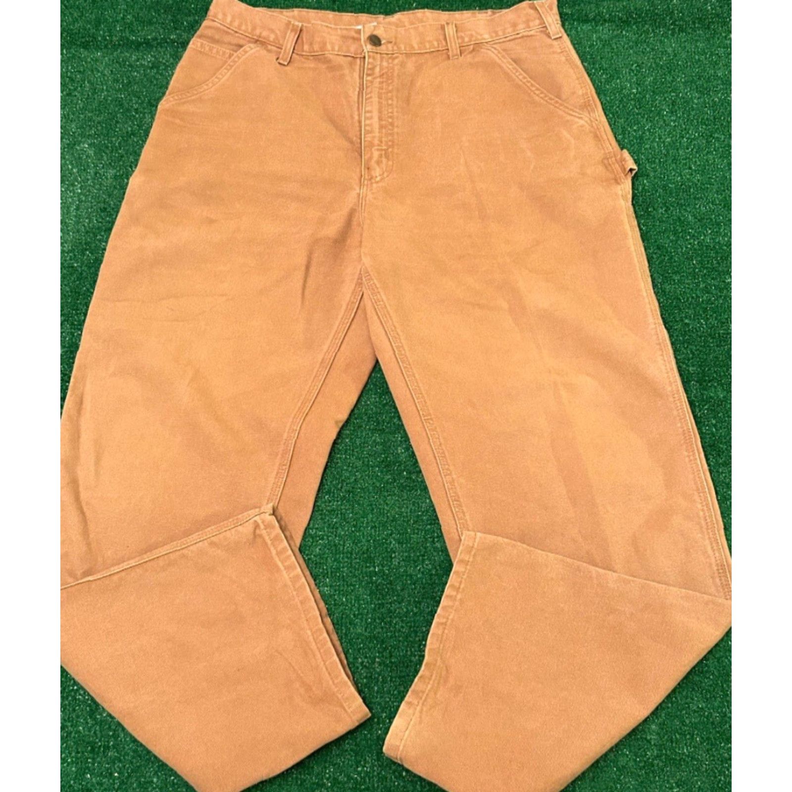 Carhartt VINTAGE Carhartt Workwear Pants Carpenter Dungaree Fit Mens 36 Tan Brown 36x32 90s Workwear Womens? Size US 36 / EU 52 - 3 Thumbnail