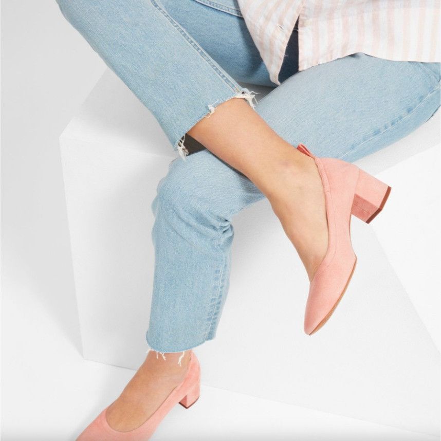 Everlane Everlane Women's Pale Pink Suede The Leather Day Heel Sz 10 Size US 10 / IT 40 - 1 Thumbnail