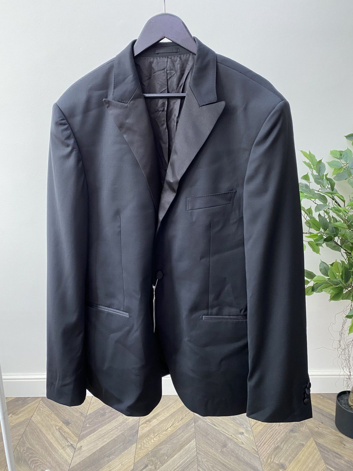 Other Vintage Van Jaack Men's Black Suit Loro Piana Super Size 52R - 3 Thumbnail