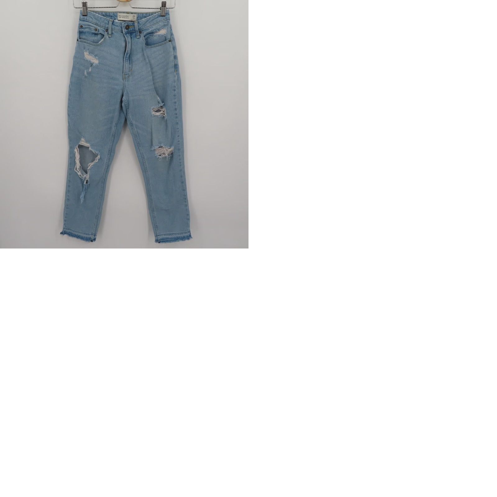 Abercrombie & Fitch Abercrombie Women 2R 26 Mom Jeans Curve Love Light Wash Distressed Denim Pants Jeans Size 26" / US 2 / IT 38 - 10 Thumbnail