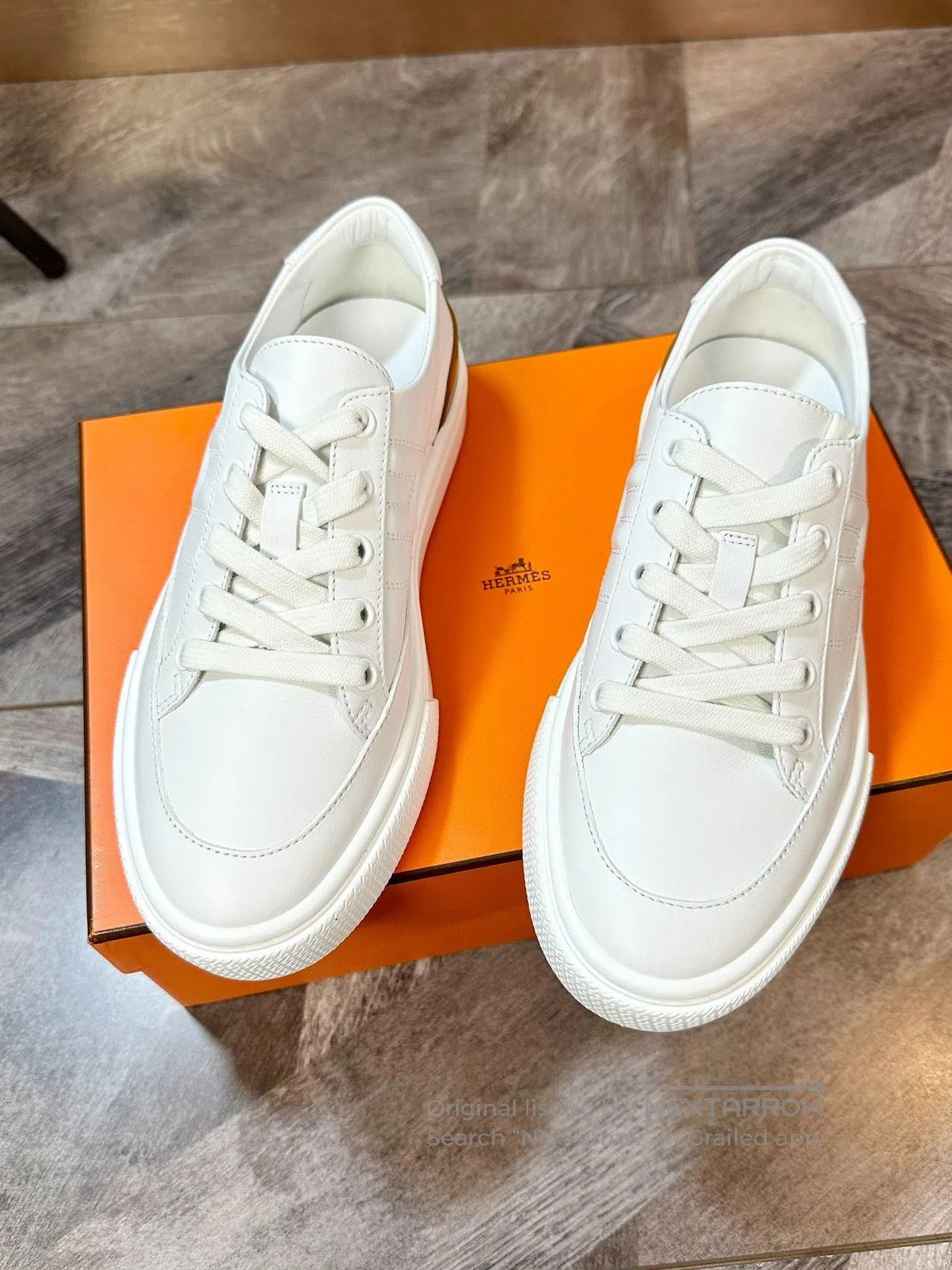 Hermes Hermes Classic White Sneakers H Logo Brown Tail. Size US 5.5 / IT 35.5 - 3 Thumbnail