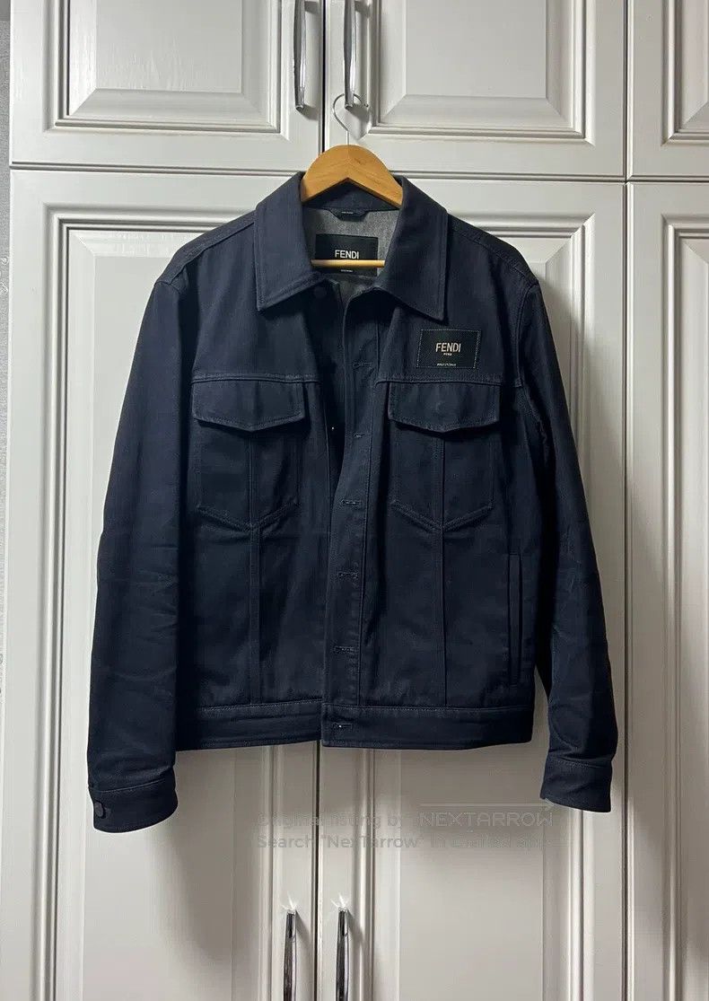 Fendi Denim jacket shirt long-sleeve dark blue