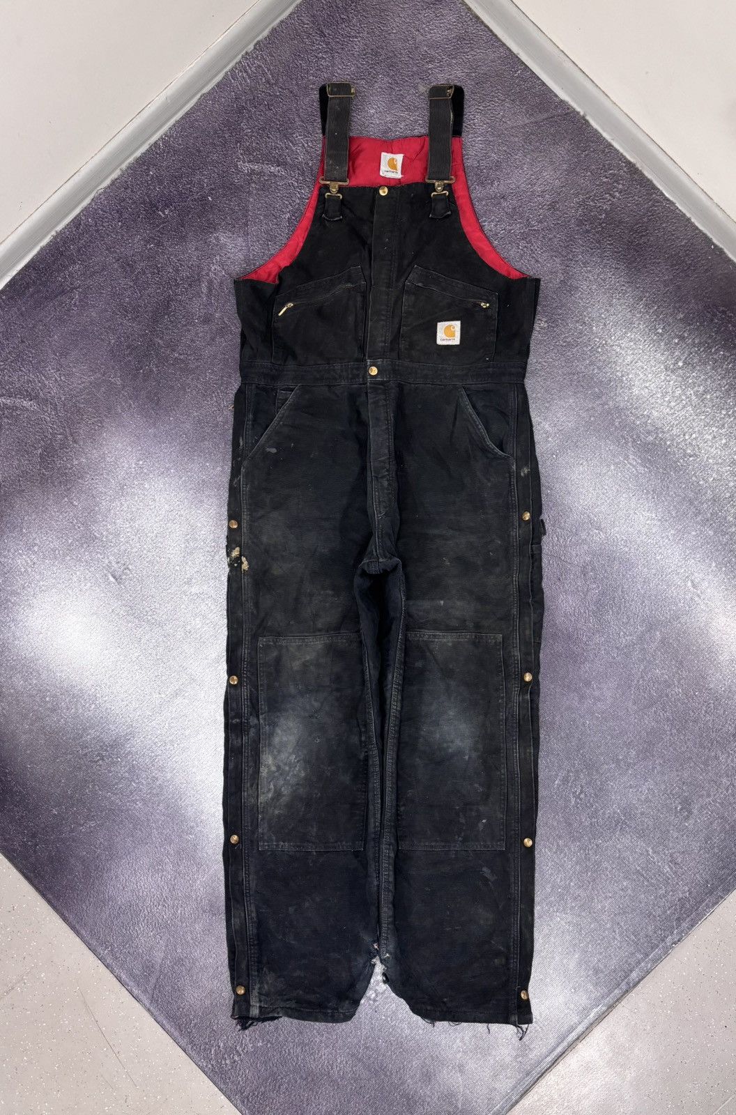 Carhartt Vintage Carhartt Bib Overalls Quilted Lined R04 BLK Canvas Size US 38 / EU 54 - 1 Thumbnail