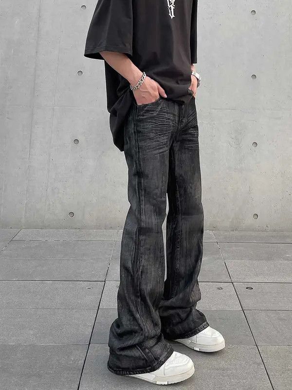 Jean VIBE Black Coated Stacked Flare Jeans Size US 34 / EU 50 - 2 Thumbnail