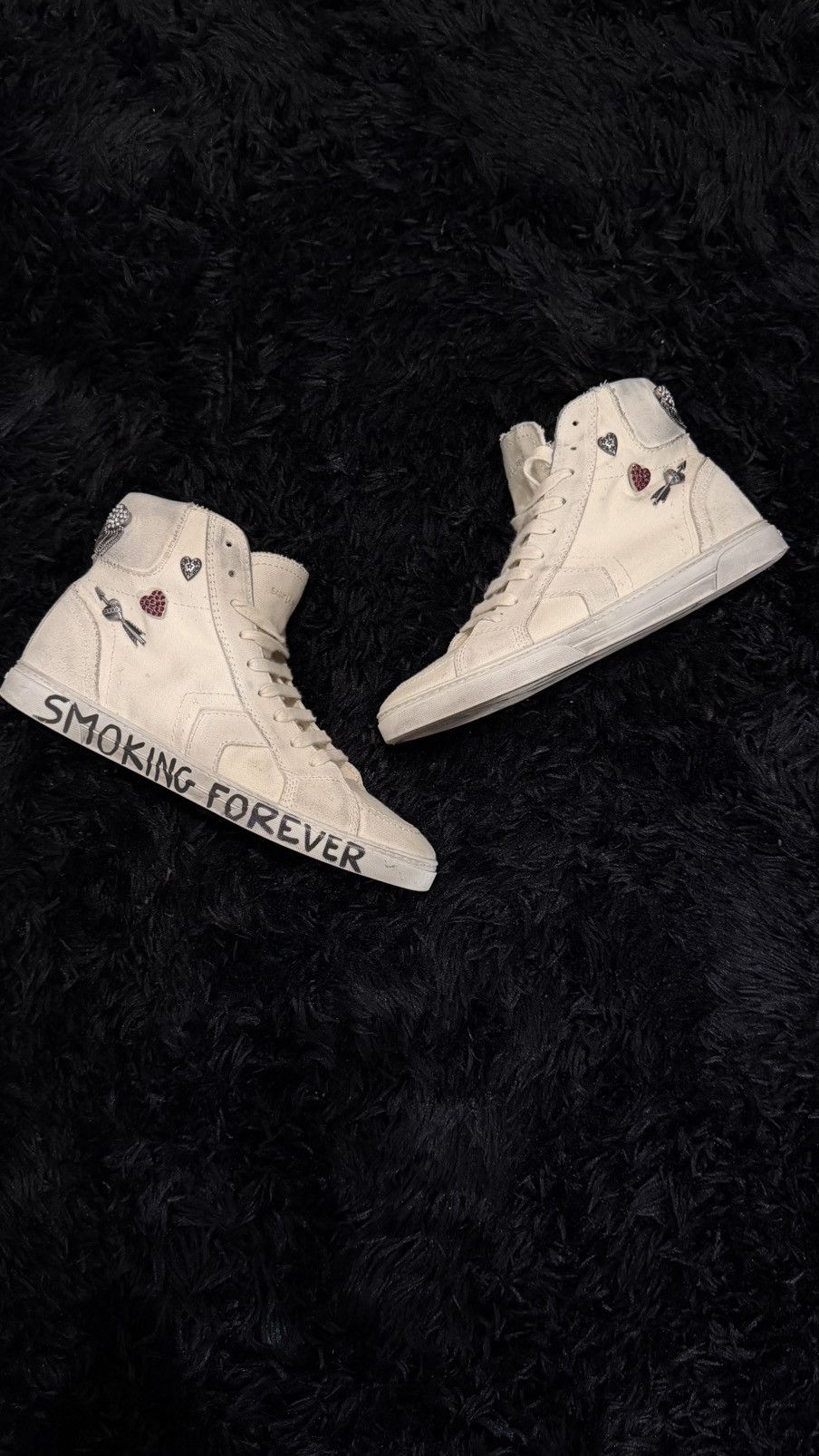 Saint Laurent Paris slp joe high “smoking forever” FW17 Size US 8.5 / EU 41-42 - 3 Thumbnail