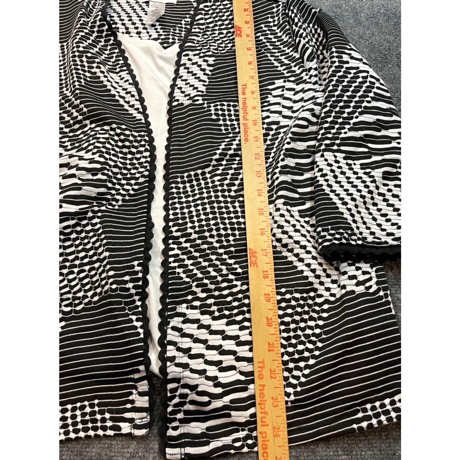 Vintage ALFRED DUNNER Blouse Womens M Open Front Black & White Shirt Woman Medium Black & White Size M / US 6-8 / IT 42-44 - 2 Thumbnail