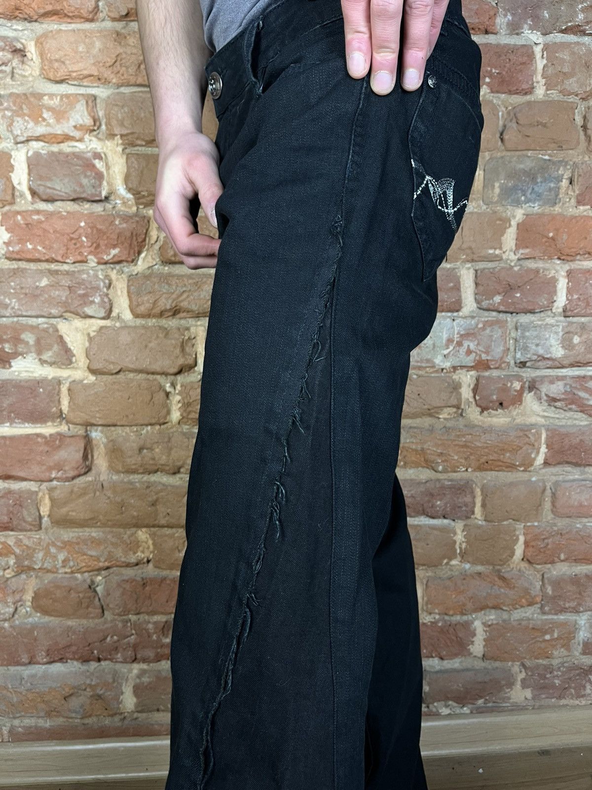 Handmade Handmade custom denim jeans flared pants reworked grunge Size US 31 - 9 Thumbnail