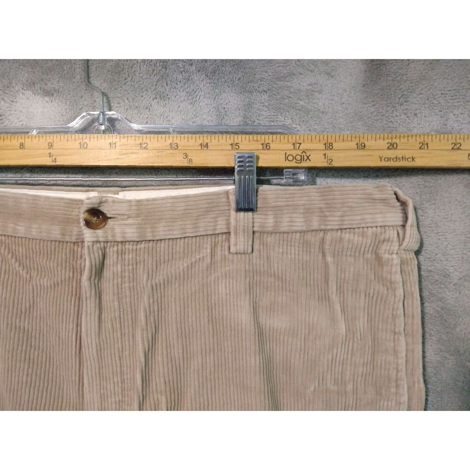 Vintage LL Bean Corduroy Pants - Mens 40x28 Classic Fit Beige Chino Flat Front Size US 40 / EU 56 - 3 Thumbnail
