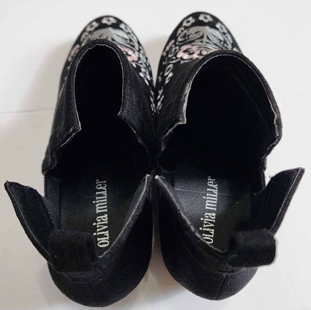 Other 👢Olivia Miller Black Rosedale Embroidered Floral Boots Size US 9 / IT 39 - 8 Thumbnail