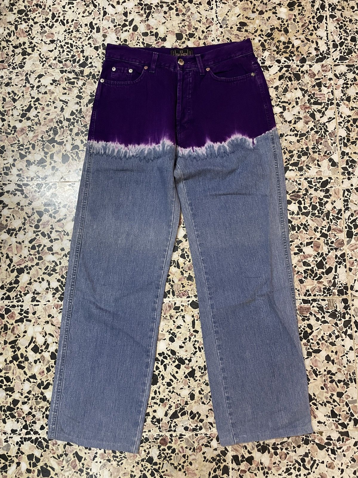 Fendi Vintage Fendi Roma Italy Couture Tie dye jeans Collection Size US 30 / EU 46 - 1 Thumbnail
