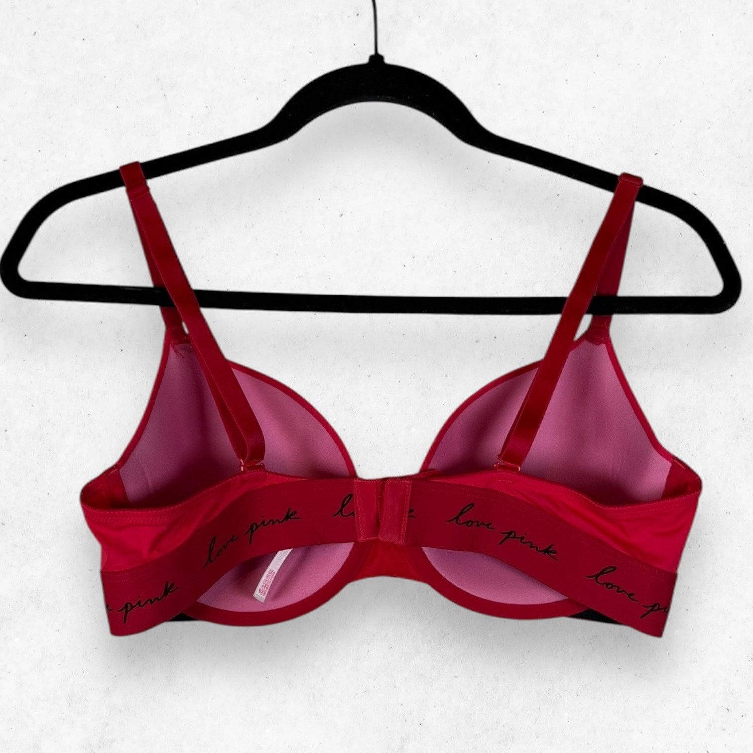 Pink Victoria’s Secret Pink Wear Push Up Bra Red Love Pink 36C Size ONE SIZE - 2 Thumbnail