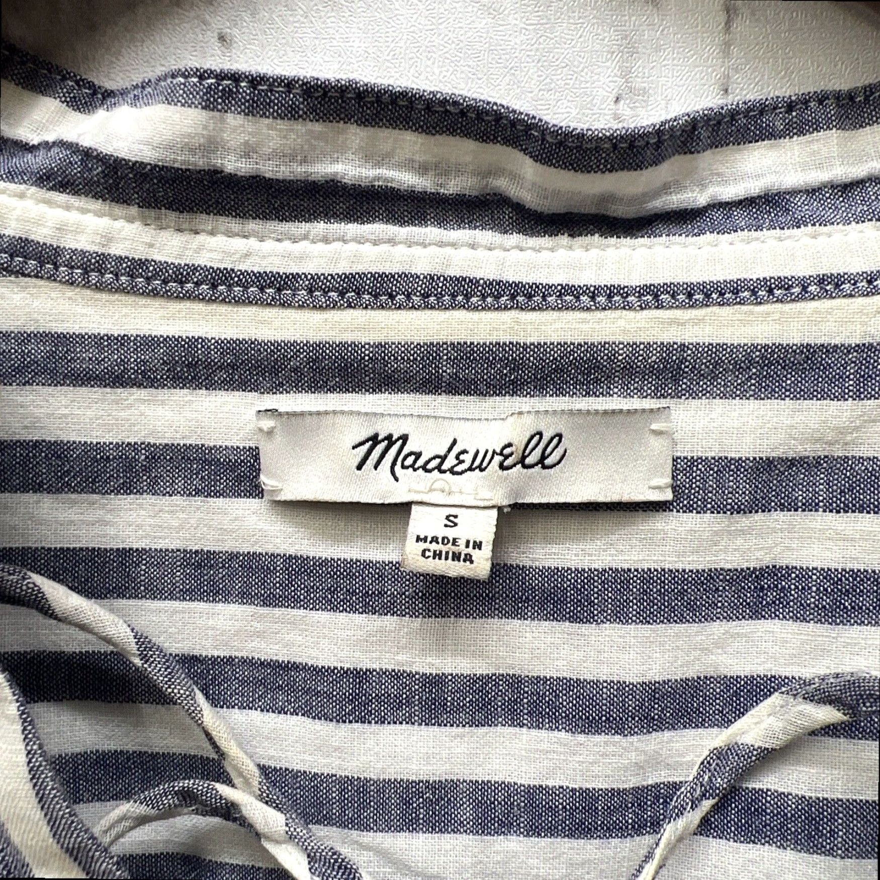 Madewell Madewell Striped Blouse Womens Small Gray Size S / US 4 / IT 40 - 4 Thumbnail