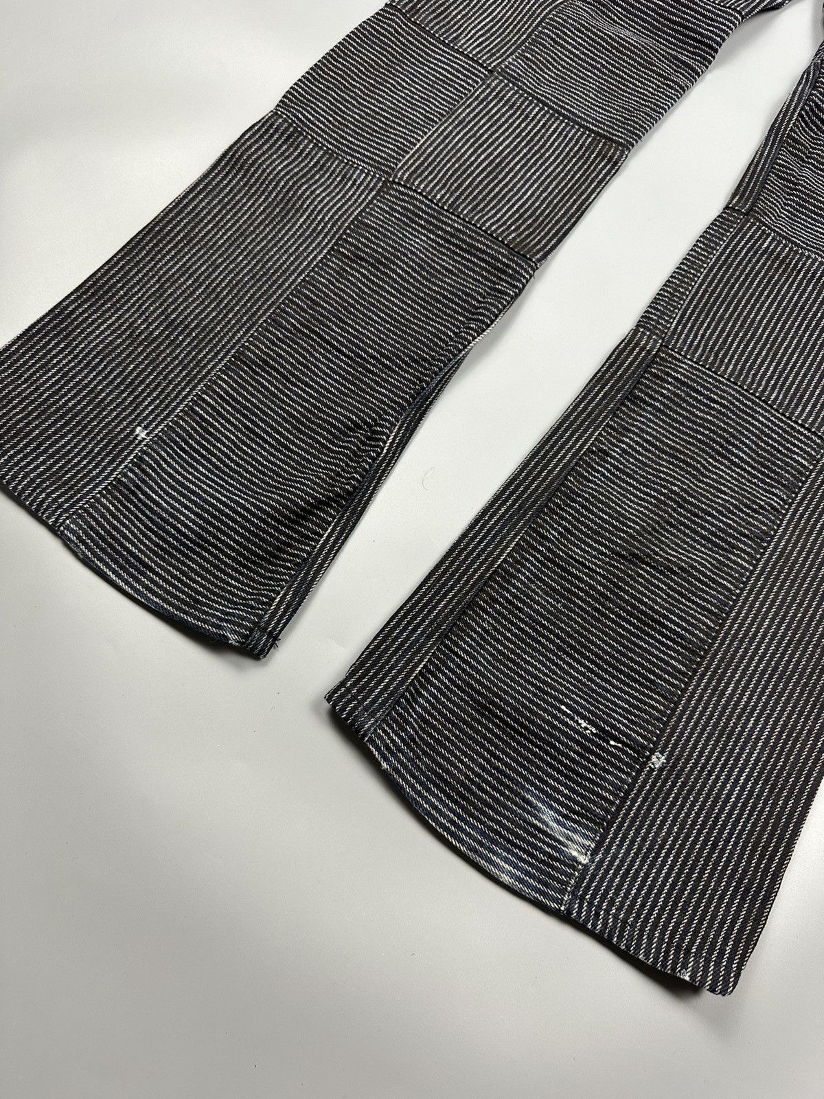 If Six Was Nine × Le Grande Bleu (L.G.B.) 🔥Flared🔥The Difference Rupert Patches Stripe Flared Denim Size US 34 / EU 50 - 9 Thumbnail