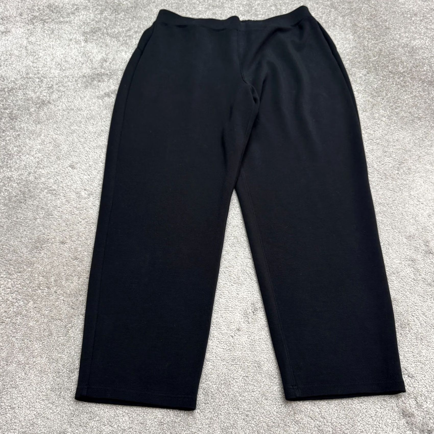 Spanx Spanx Pull On Tapered Leg Trouser Lounge Pants Womens 2X Long Black Stretch Size 40" / US 18 - 2 Thumbnail