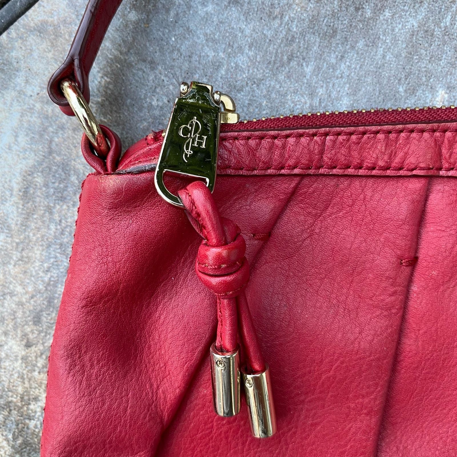 Cole Haan Cole Haan Red Leather Adele Pleated Small Crossbody Bag Size ONE SIZE - 2 Thumbnail