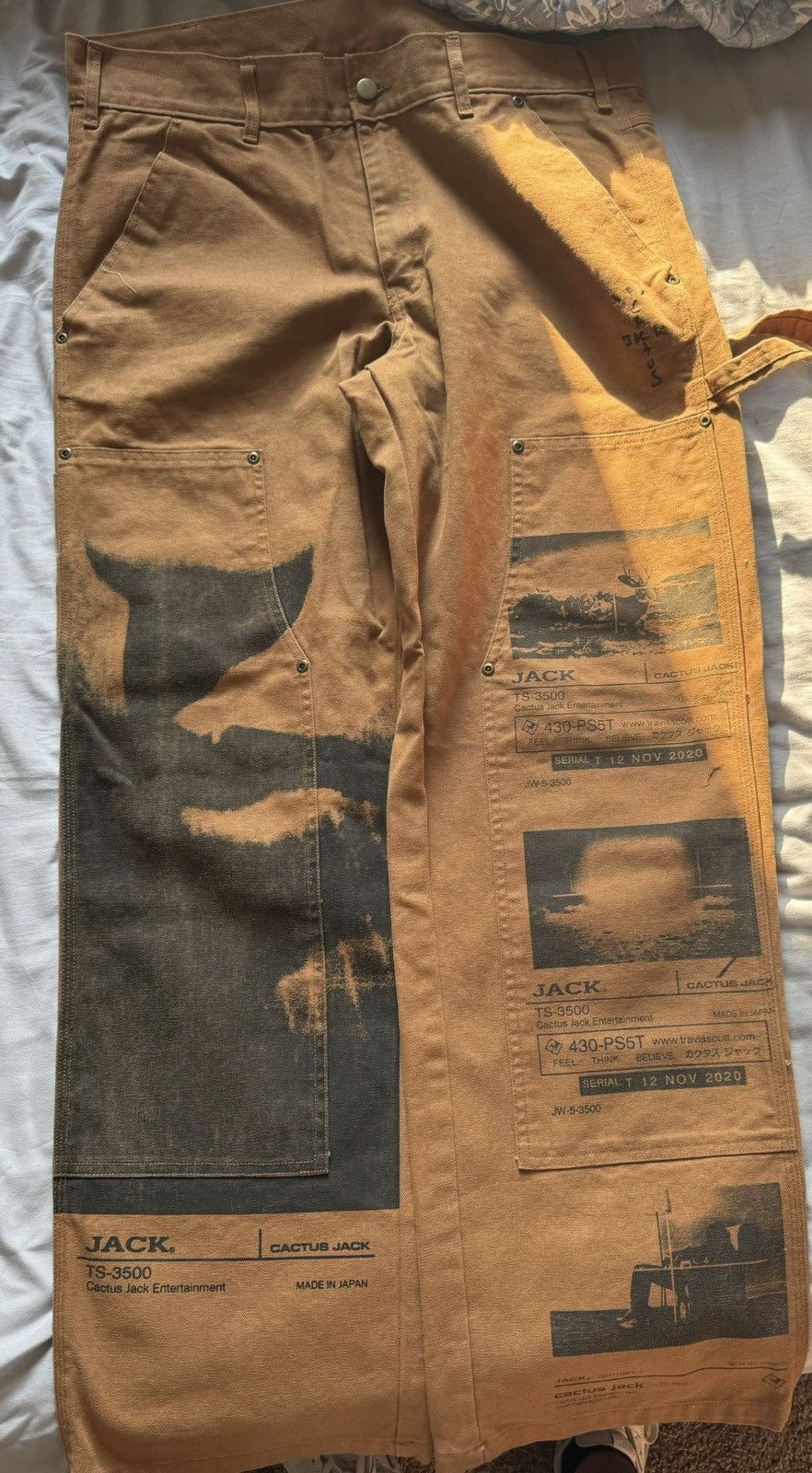 image of Travis Scott Playstation Carpenter Pants in Brown, Men's (Size 34)