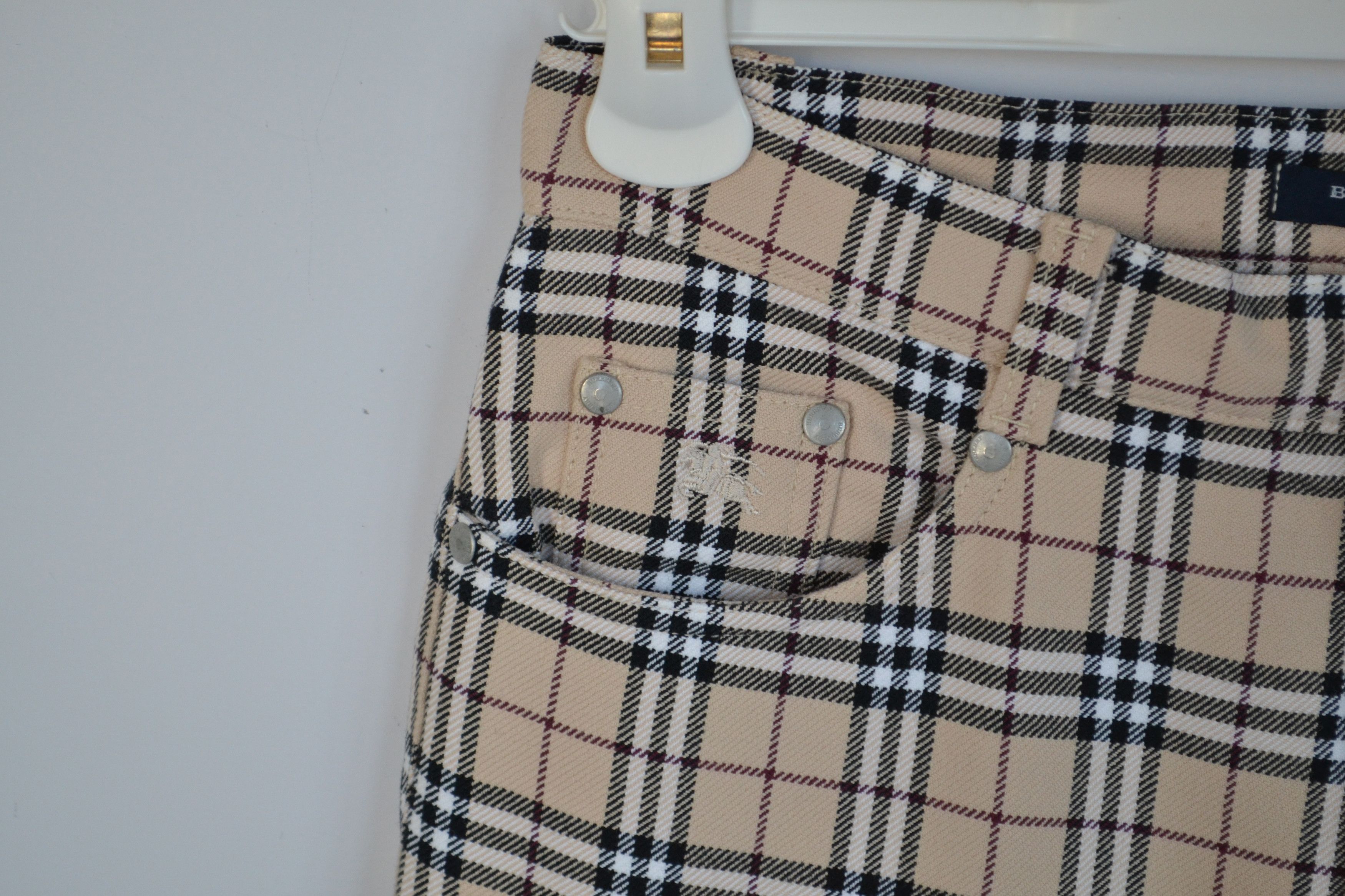 Burberry BURBERRY Pants Nova Check Trousers Beige Cotton White Size 28" / US 6 / IT 42 - 5 Thumbnail