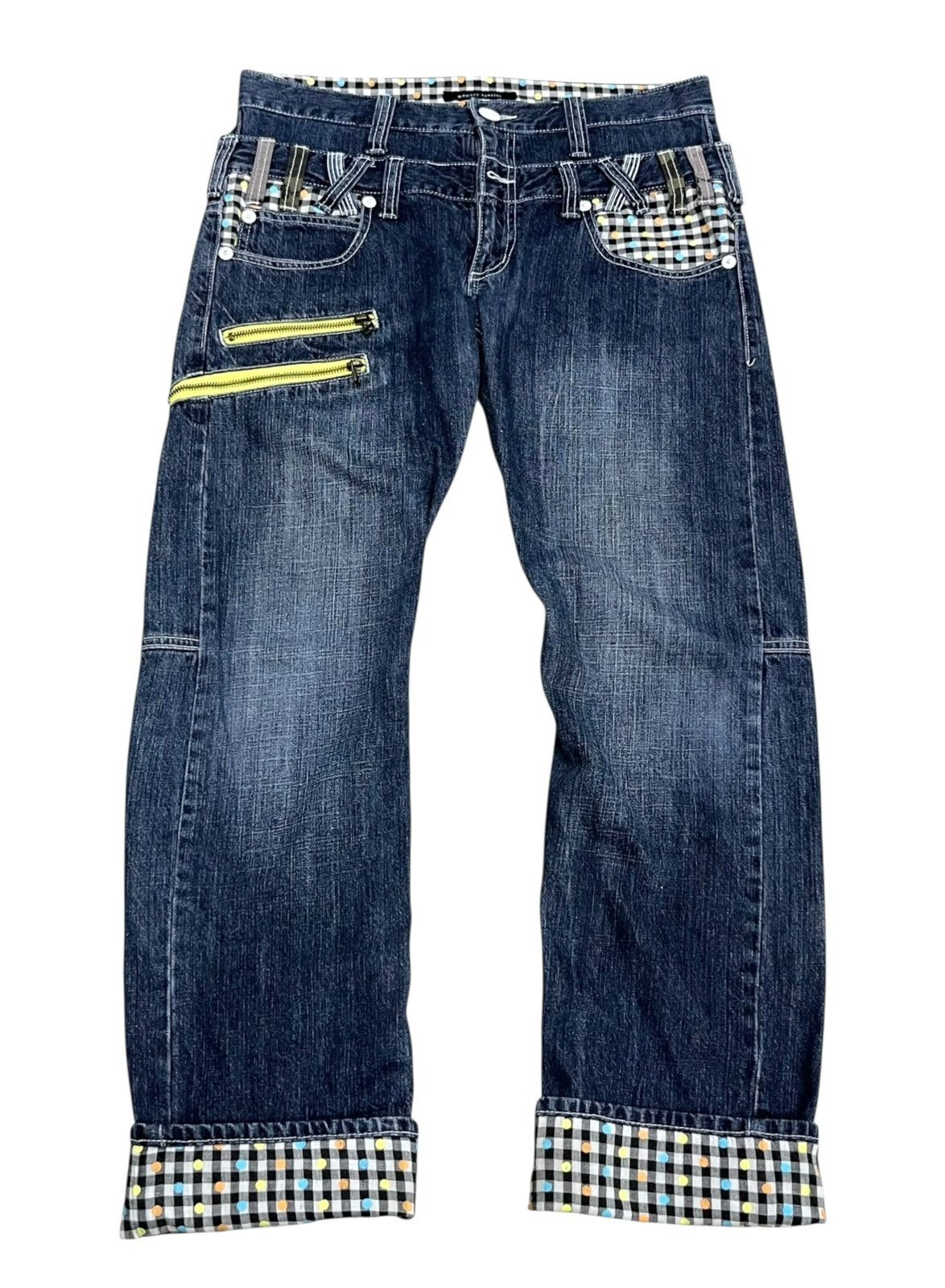 Japanese Brand "Never Trust Woman" Bondage Zip Grunge Double Waist Denim Size US 32 / EU 48 - 5 Thumbnail