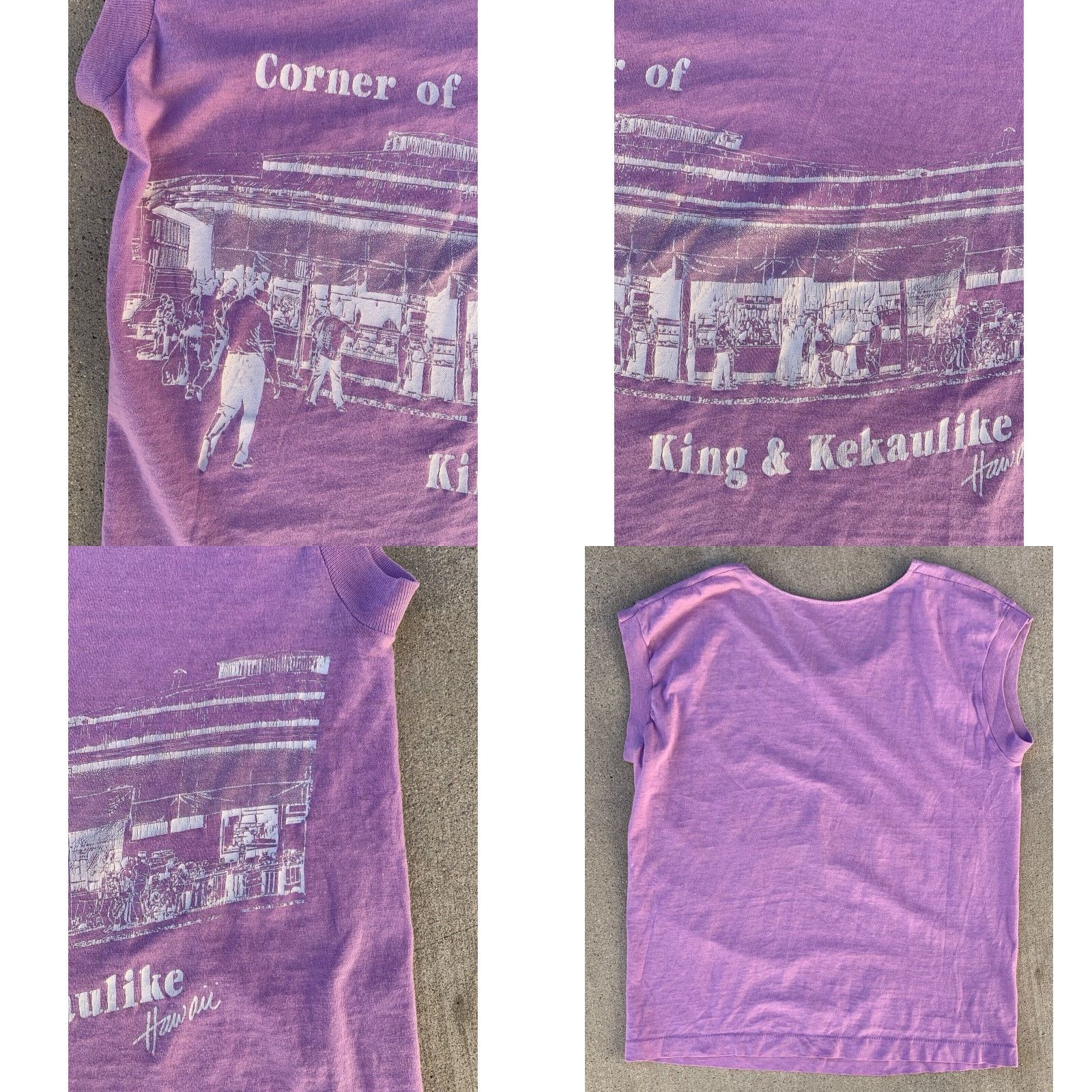 Vintage VINTAGE King & Kekaulike Hawaii Muscle Shirt Sleeveless Graphic Tee T Shirt 80s Purple Unbranded T-Shirt Adult L 80s Womens Mens Boys Girls Size US L / EU 52-54 / 3 - 10 Thumbnail