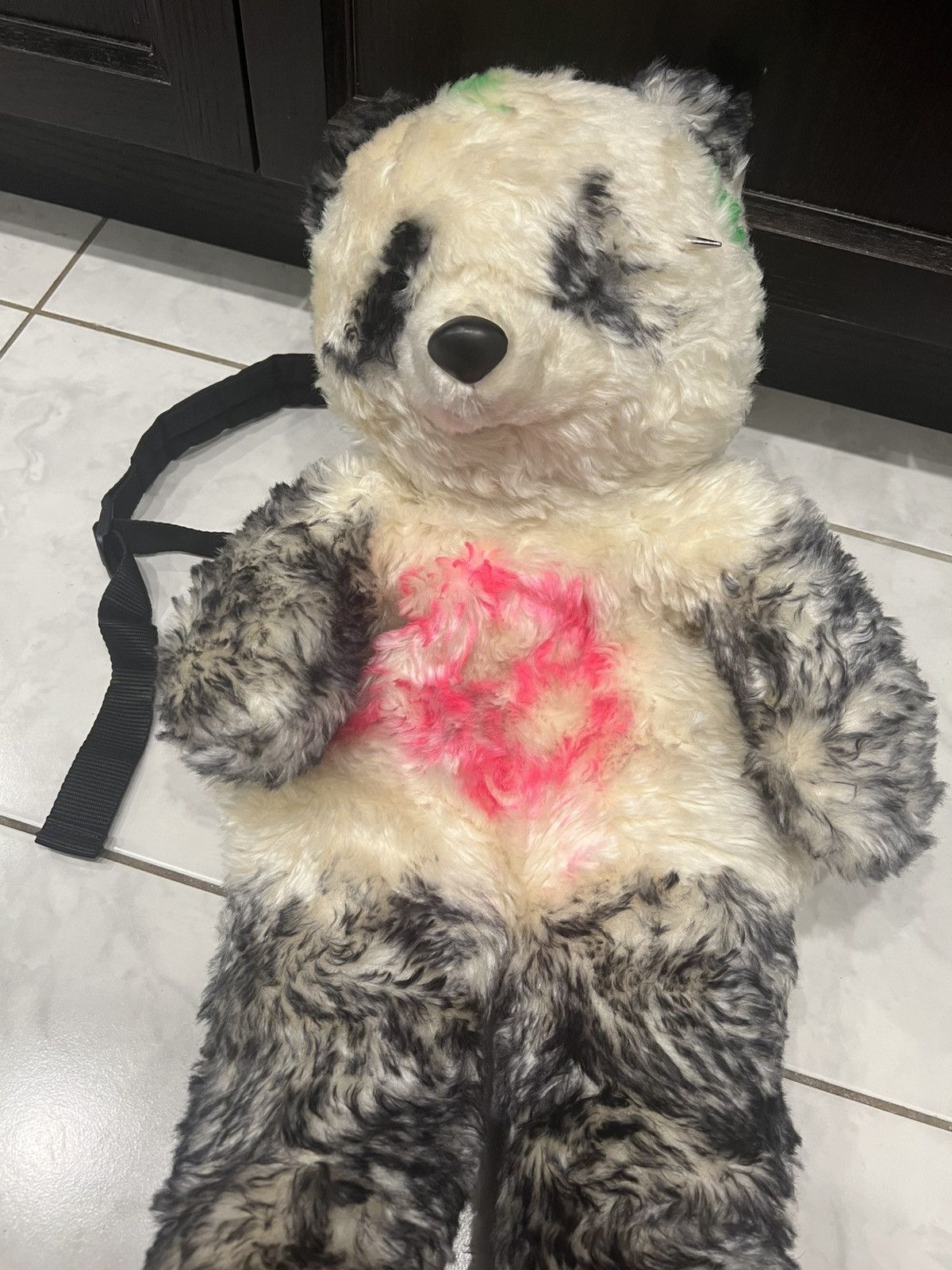 Vetements Vetements 19FW White Mohair Anarchy Bear Backpack Size ONE SIZE - 3 Thumbnail