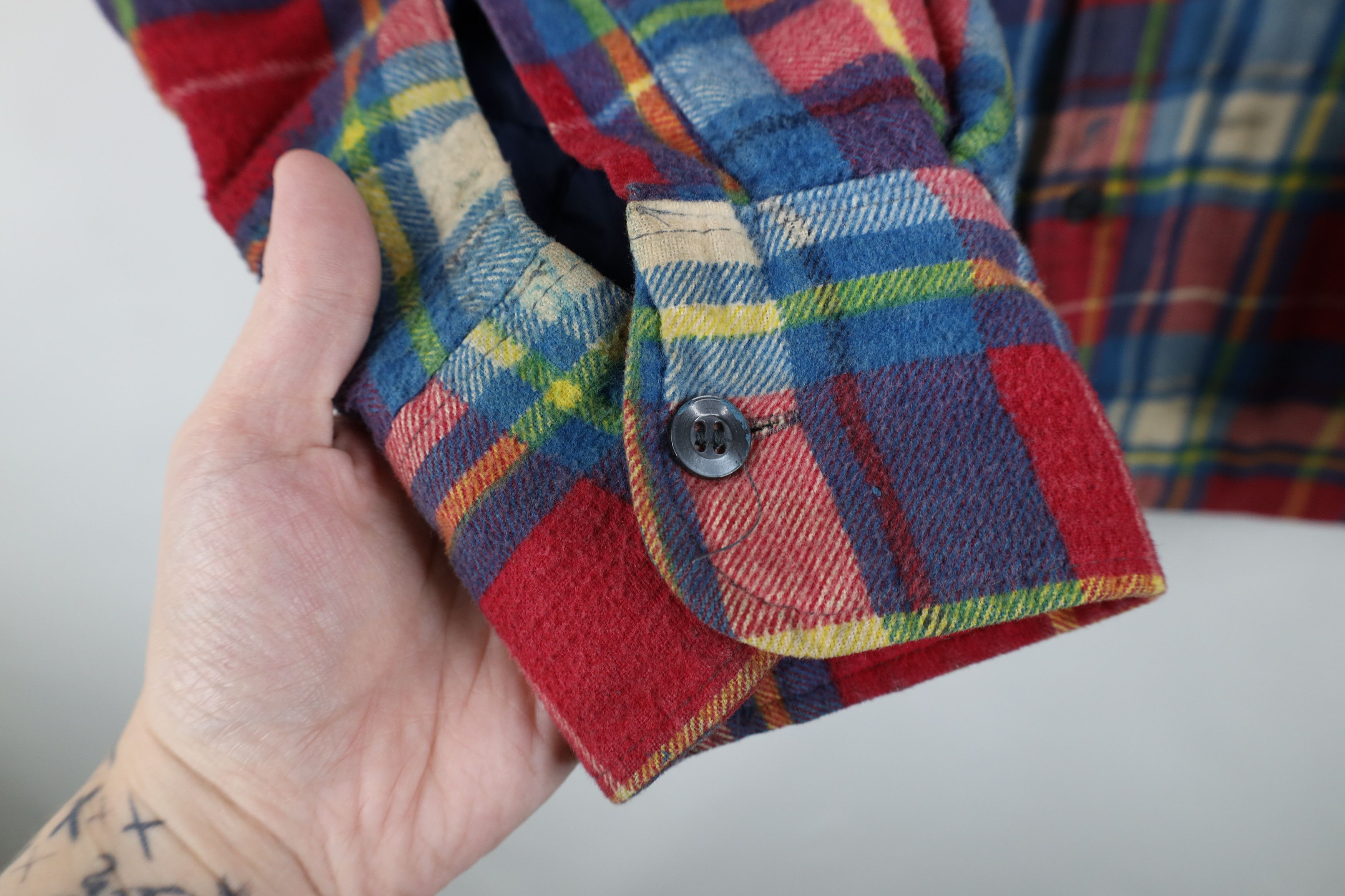 Vintage Vintage 90s Streetwear Quilted Flannel Button Shirt Jacket Size US XL / EU 56 / 4 - 6 Thumbnail