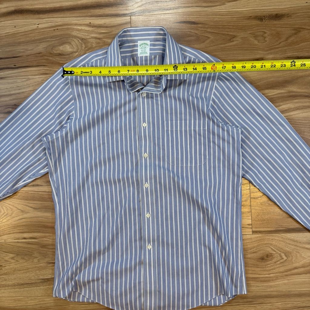 Brooks Brothers Brooks Brothers Men’s Milano Shirt 16/34 Blue Stripe Size 34S - 3 Thumbnail