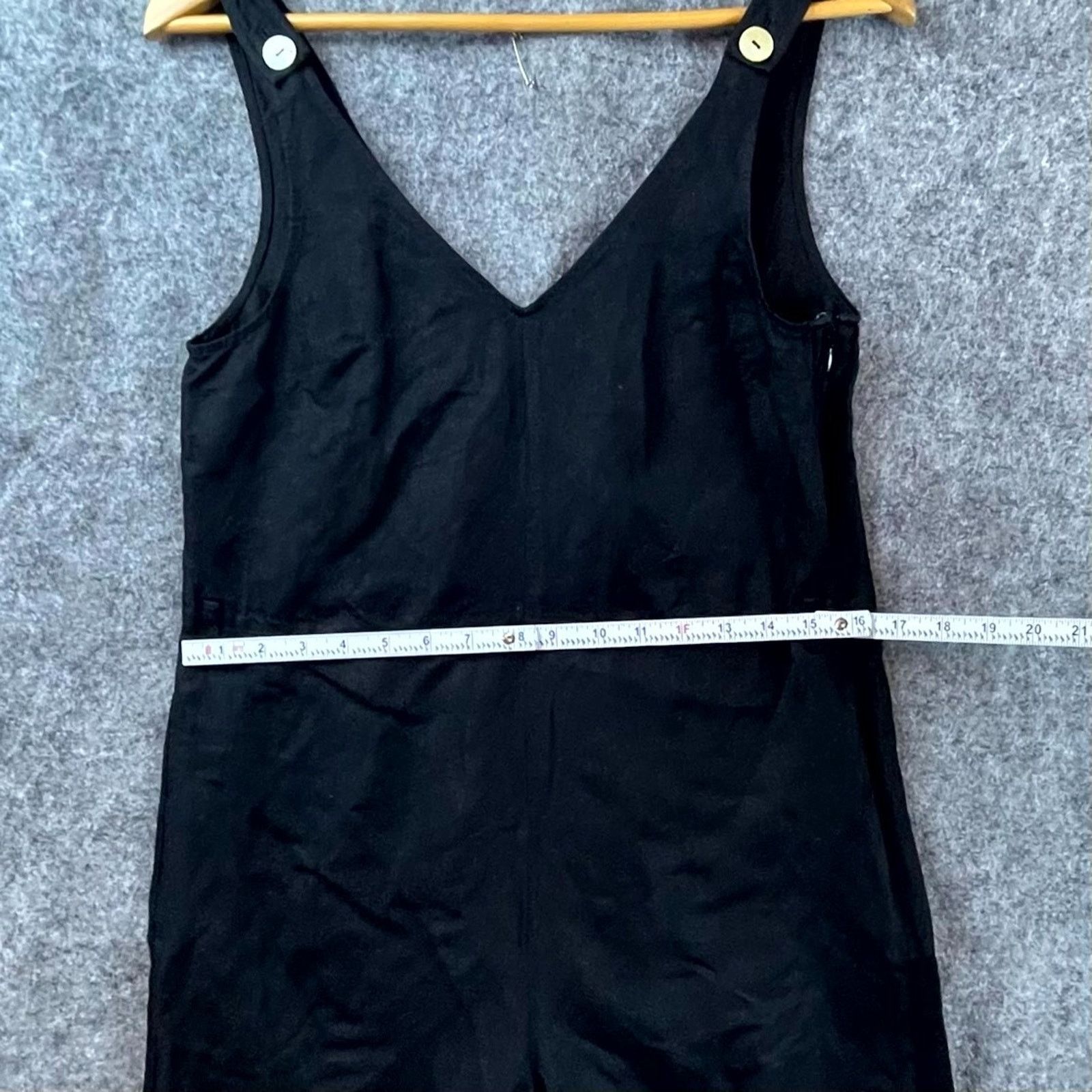& Other Stories & Other Stories Romper Womens 4 Black Linen Blend Neutral Size 27" / US 4 / IT 40 - 5 Thumbnail