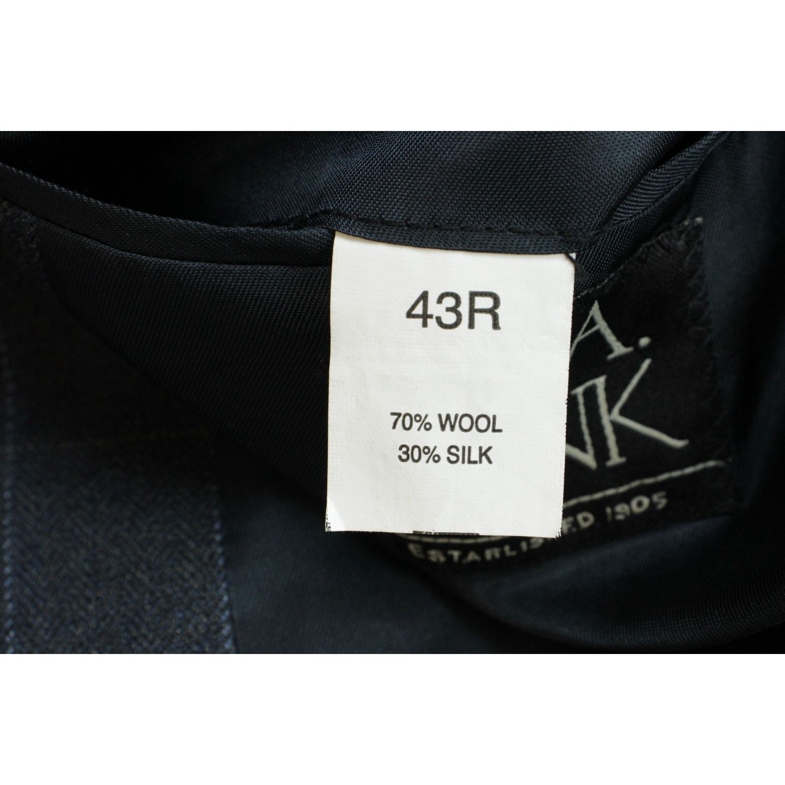 Jos. A. Bank Jos A Bank Blazer Mens 43R Navy Blue Windowpane Wool Silk Size 42R - 7 Thumbnail